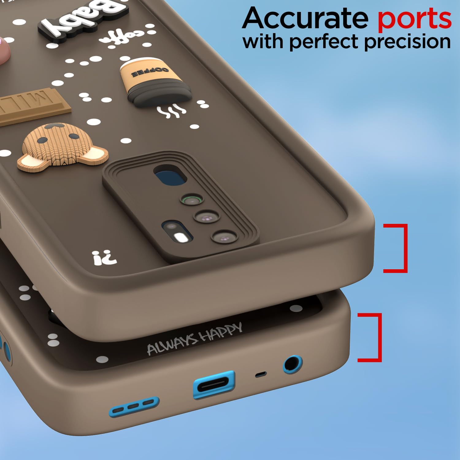 Brown Silicone back cover for Oppo A5 2020/A9 2020/3D – Pikkme – photo 4