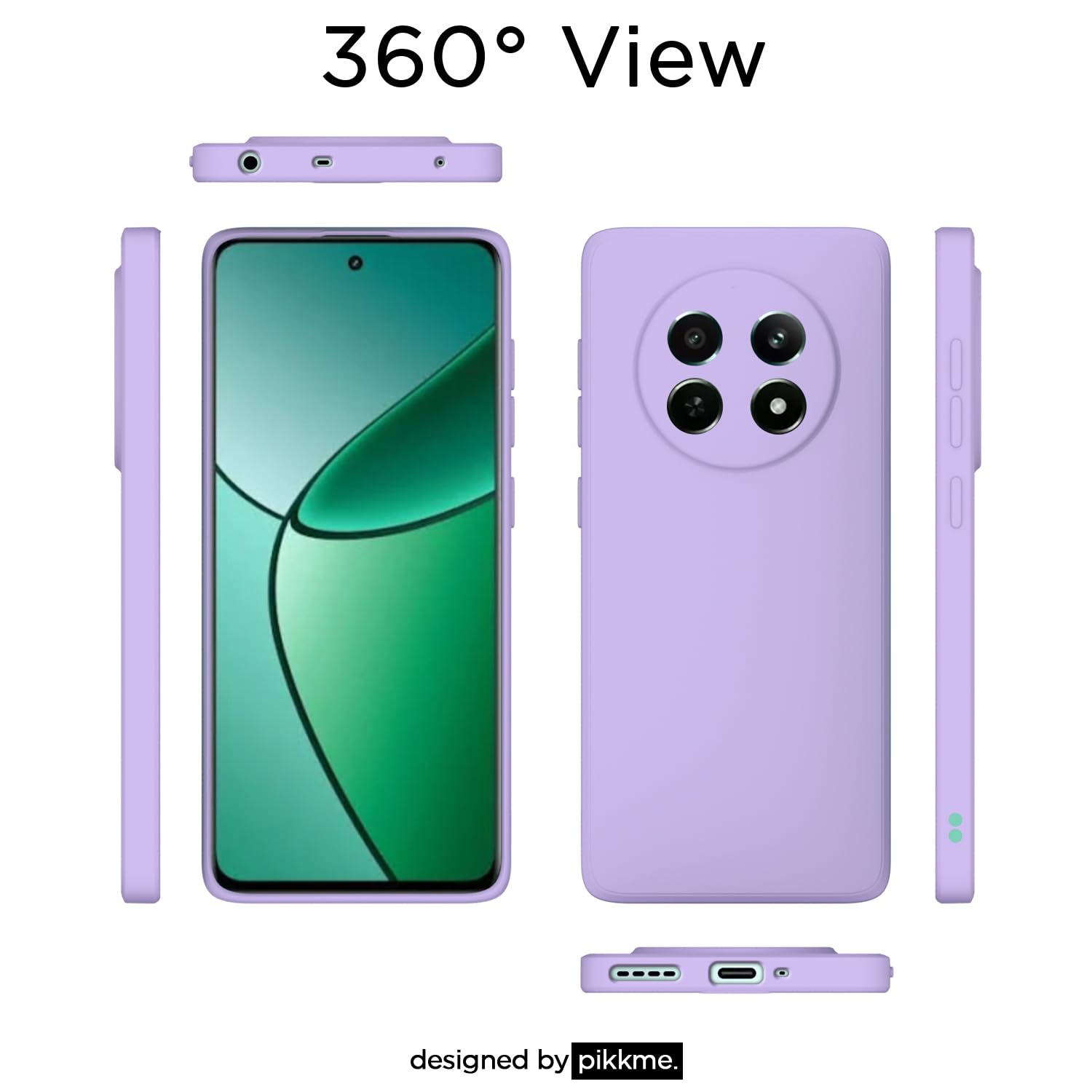 Pikkme Realme Narzo 70x 5G / N65 / Realme 13/12/12X 5G/C65 Liquid Silicone Back Cover | Purple