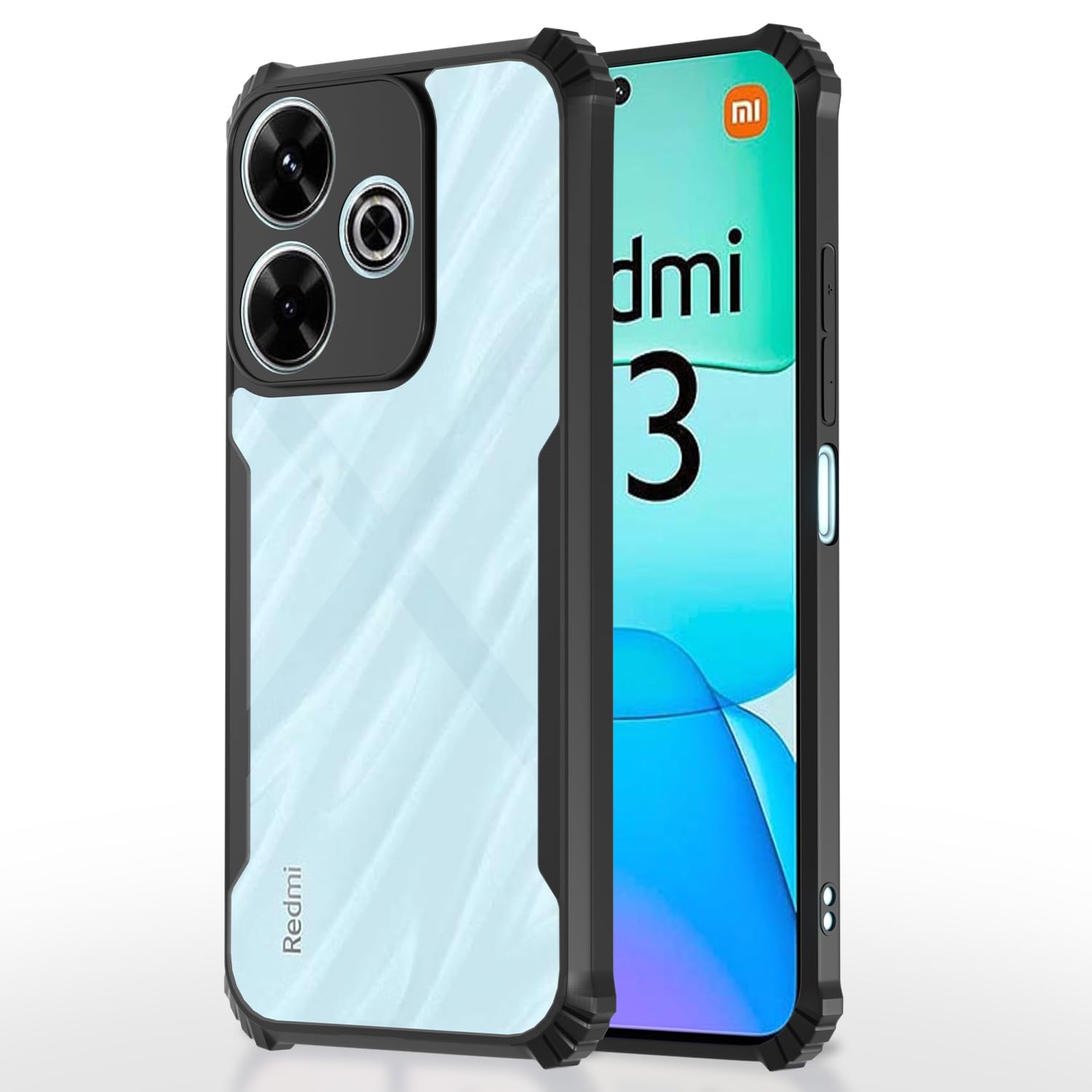 Pikkme Redmi 13/Poco M6 Plus 5G Clear black mobile back cover