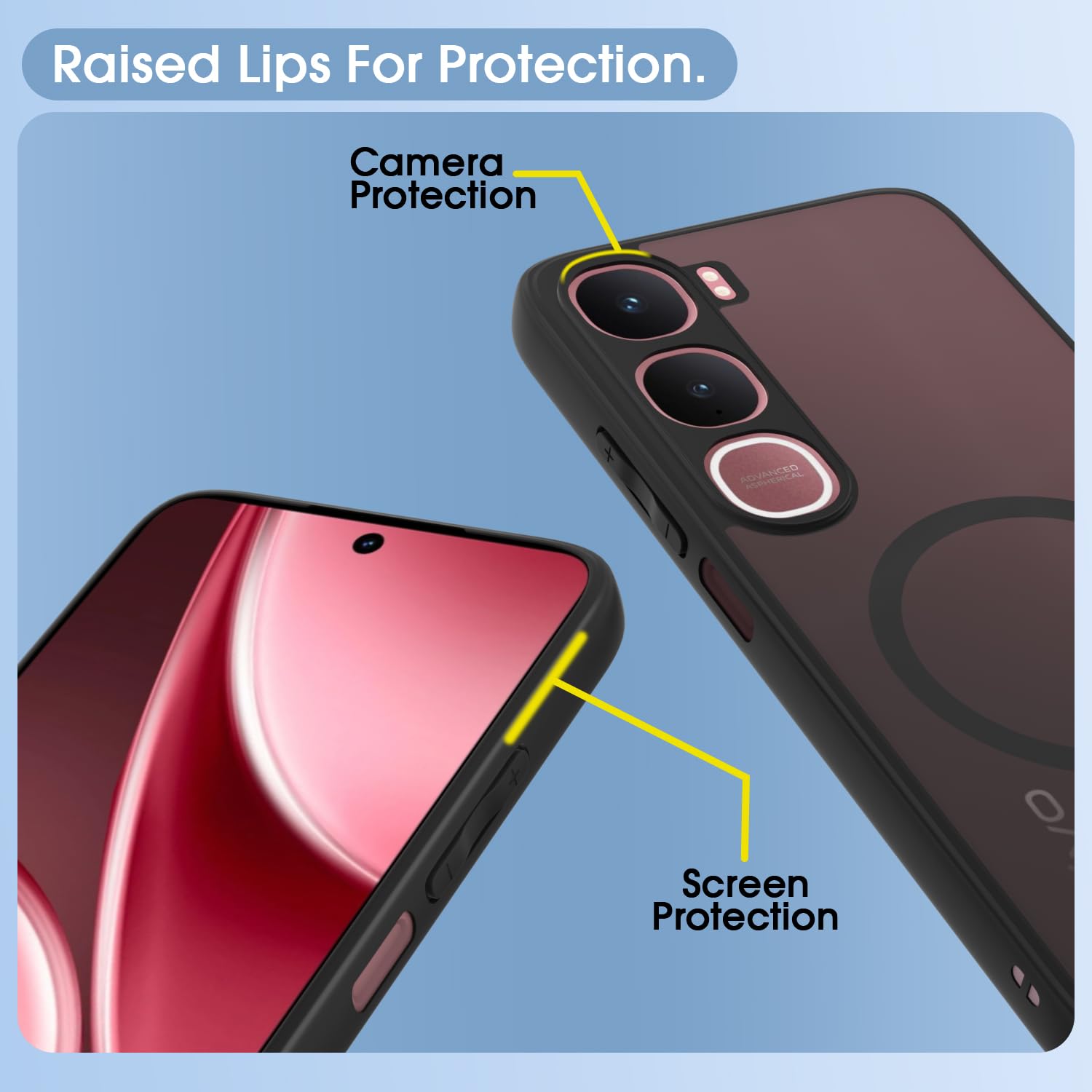 Vivo Y31 5G MagSafe mobile back cover in black smoke mag-safe by Pikkme – photo 4