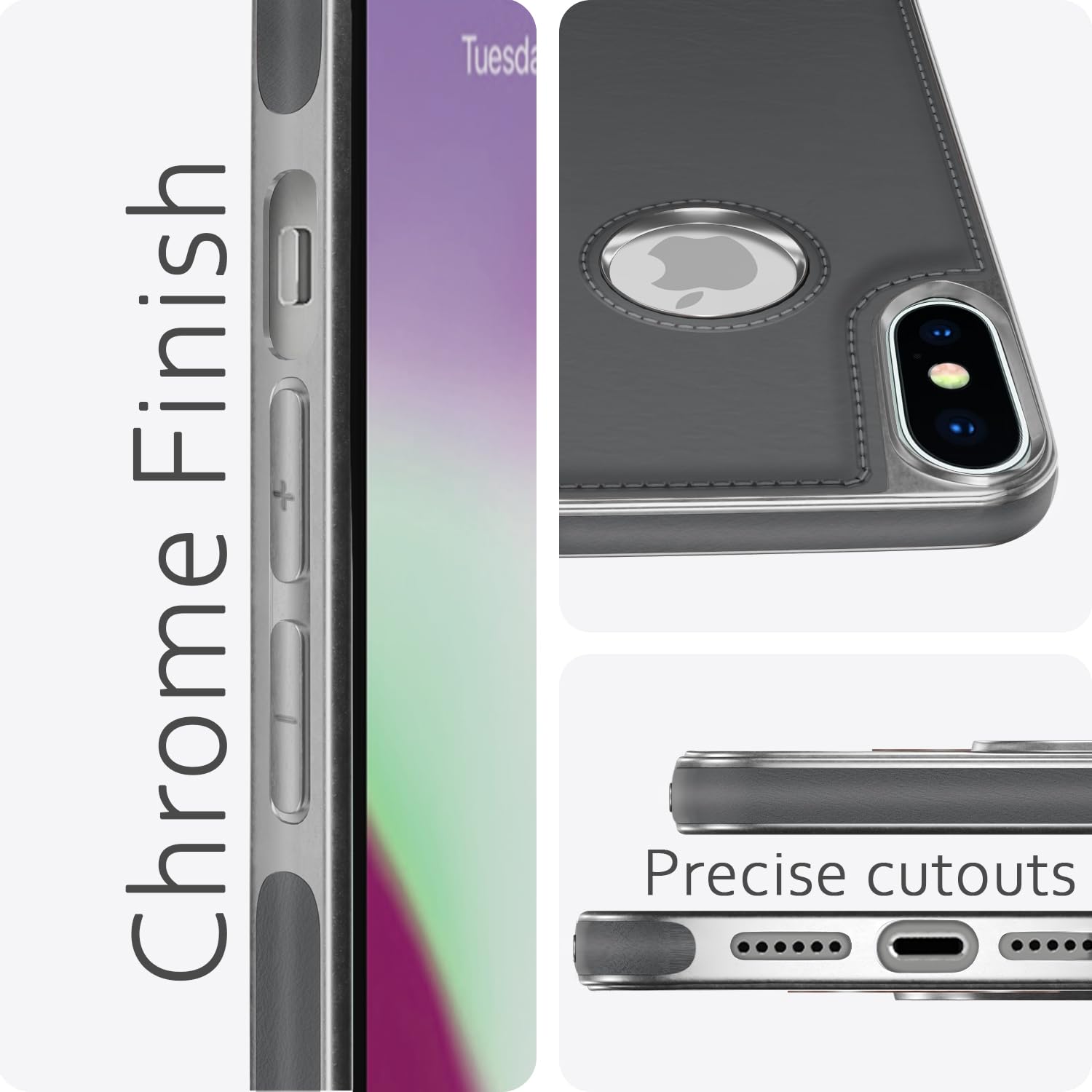 Pikkme iPhone XS Max Leatherback chrome grey mobile back cover – photo 6