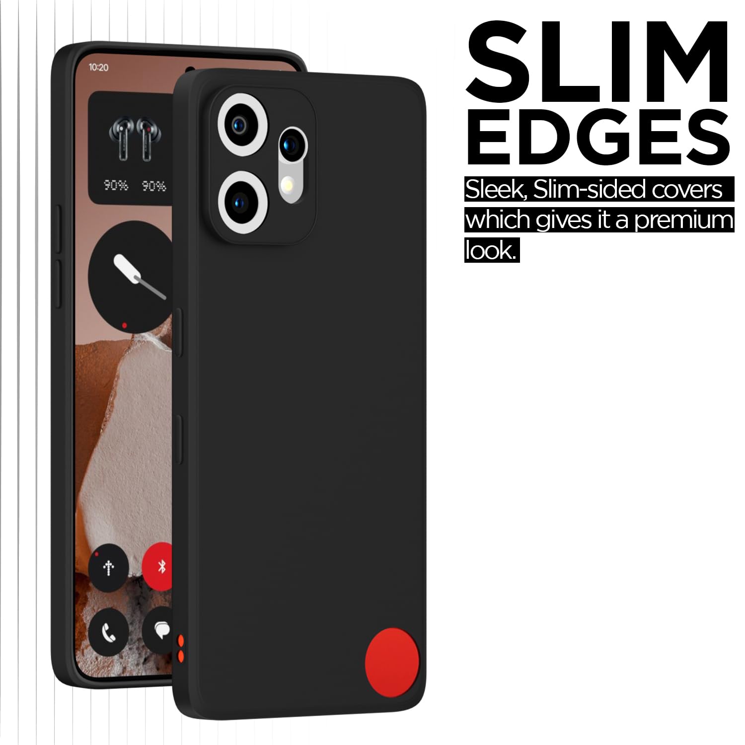 Pikkme CMF by Nothing Phone 2 Pro 5G Soft Matte Silicone Shockproof Case (Black)