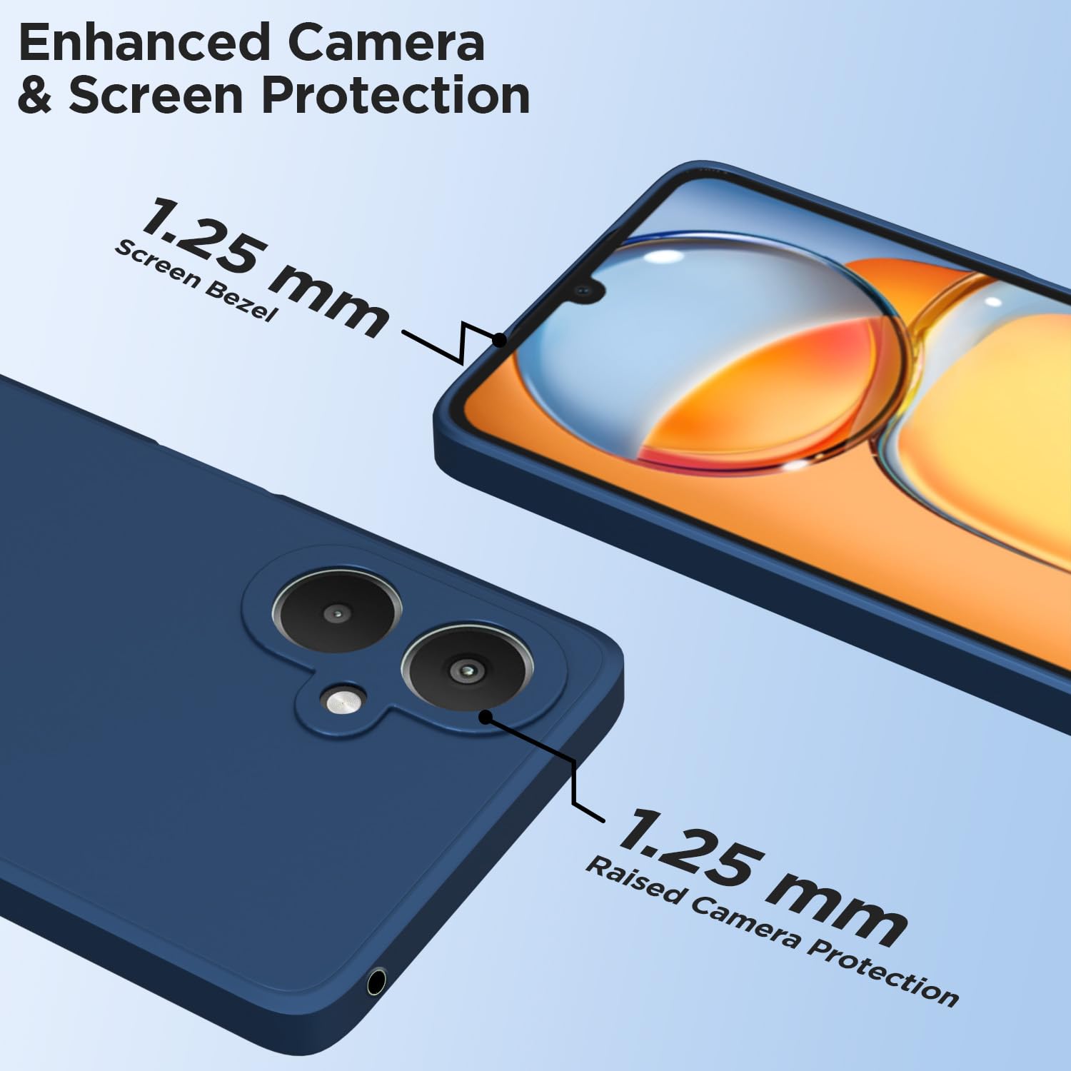 Pikkme Redmi 13C 5G Liquid Silicone Back Cover | Blue