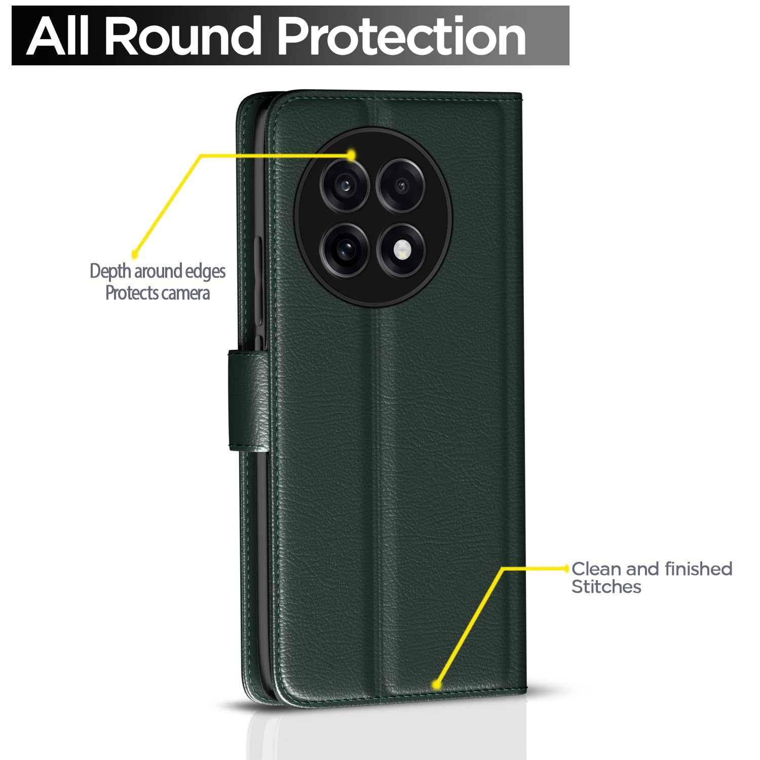 Green wallet flip cover for OnePlus 13R 5G – Pikkme – photo 4