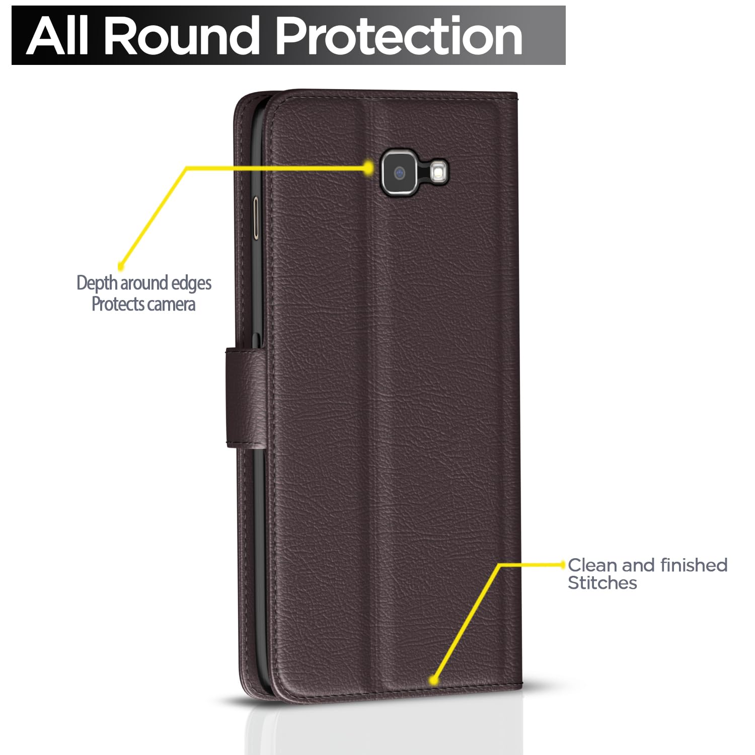 Pikkme Samsung Galaxy J7 Prime Vintage Flip Cover (Coffee)