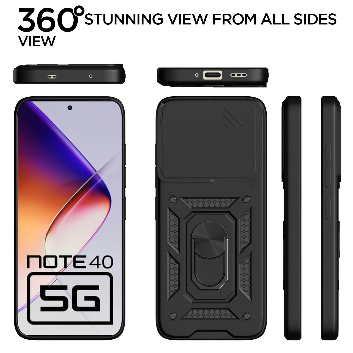 Pikkme black phone cover for Infinix Note 40 5G/360 – photo 5