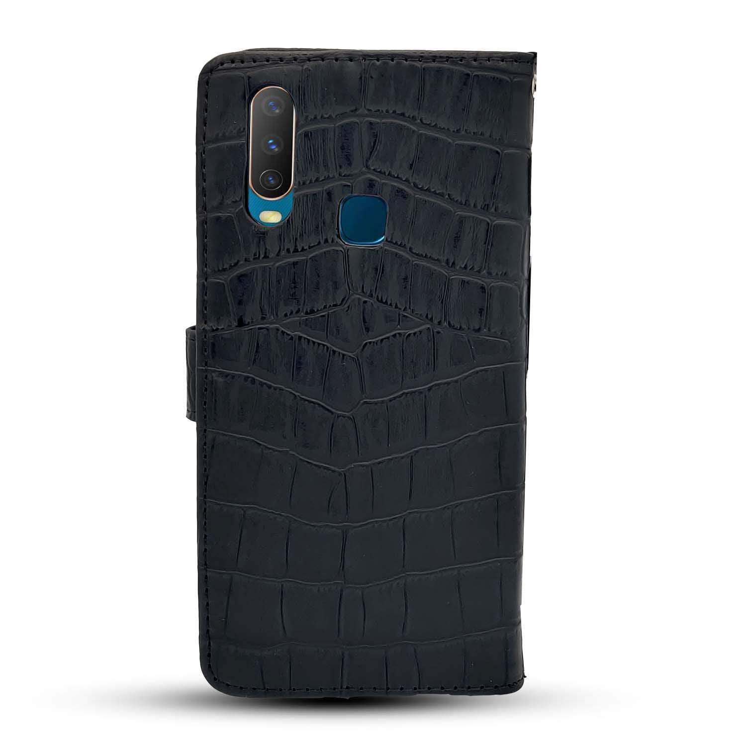 Vivo Y12/Y15/Y17/U10 wallet flip cover in black by Pikkme – photo 7