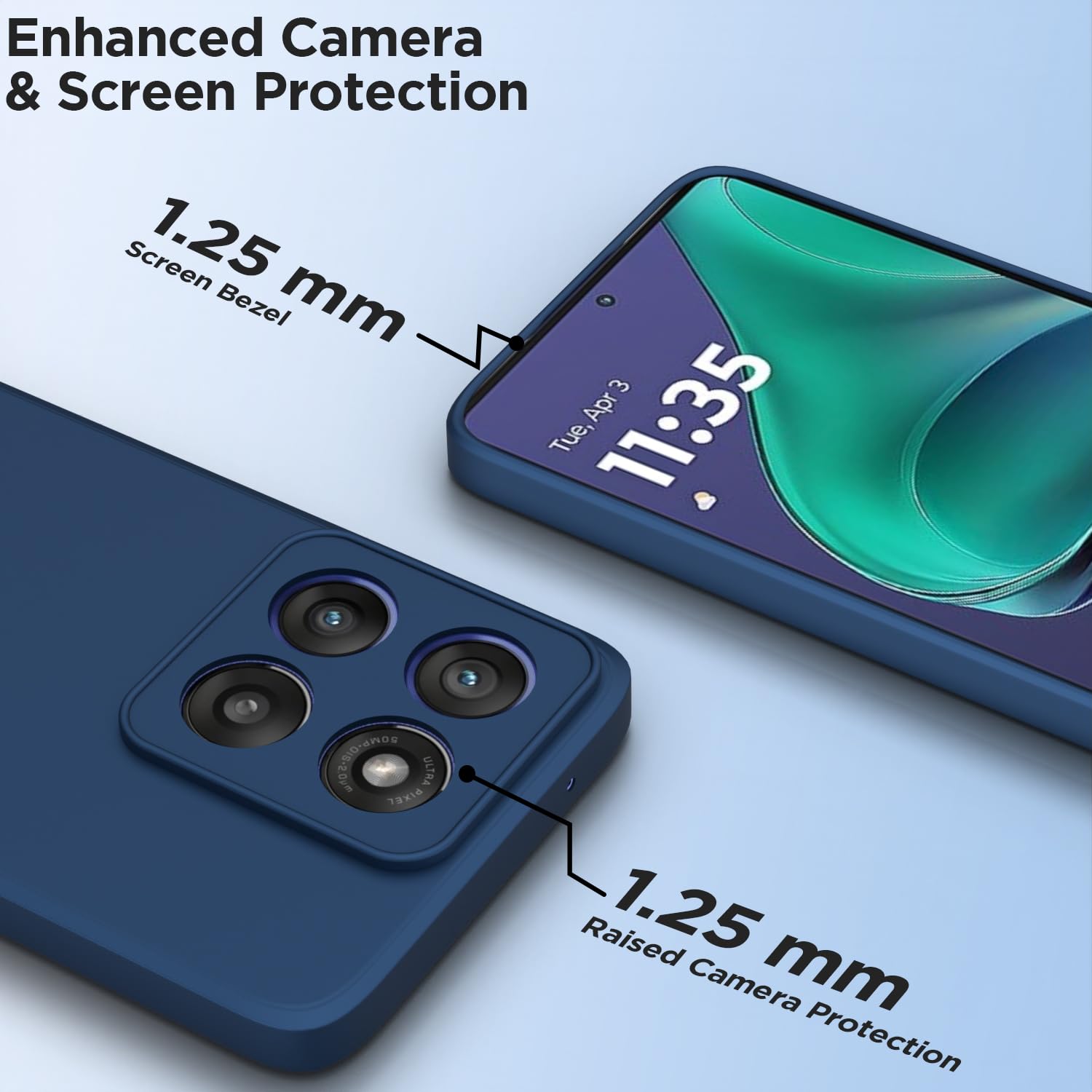 Blue Matte mobile cover for Moto Edge 60 – Pikkme – photo 2