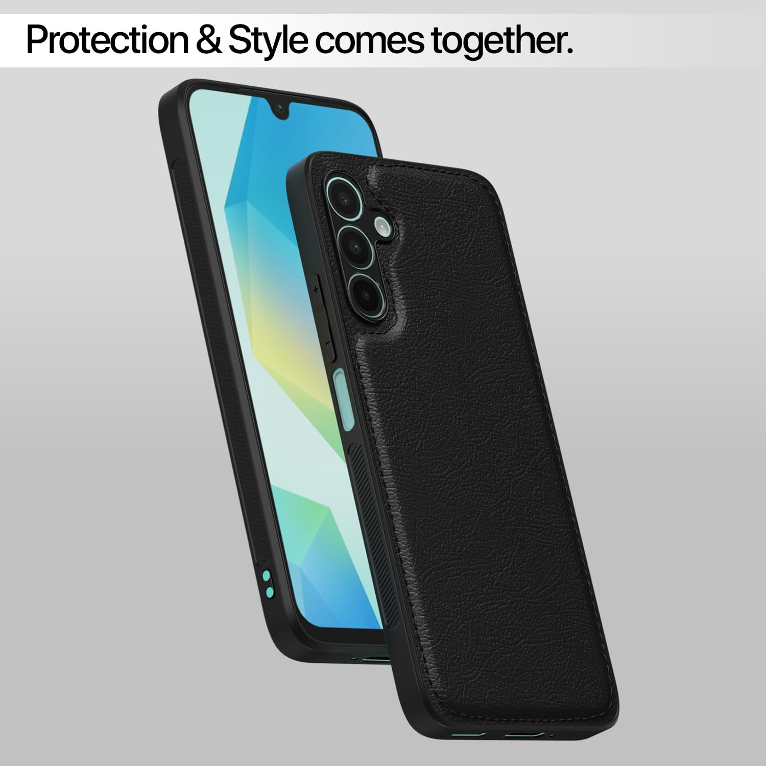 Pikkme Samsung Galaxy A16 5G Leatherback Back Case | Black