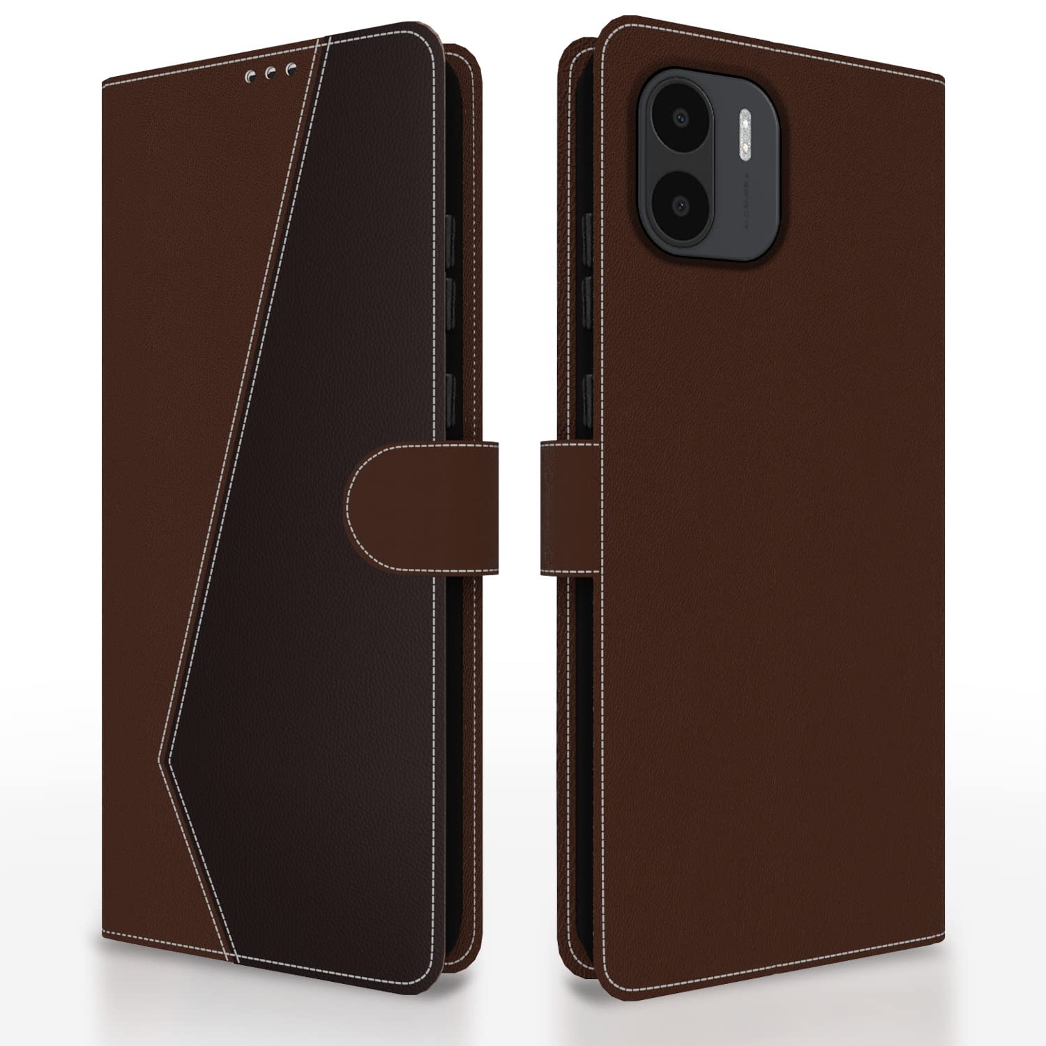 Pikkme Redmi A1/A2 Magnetic brown & coffee wallet flip cover