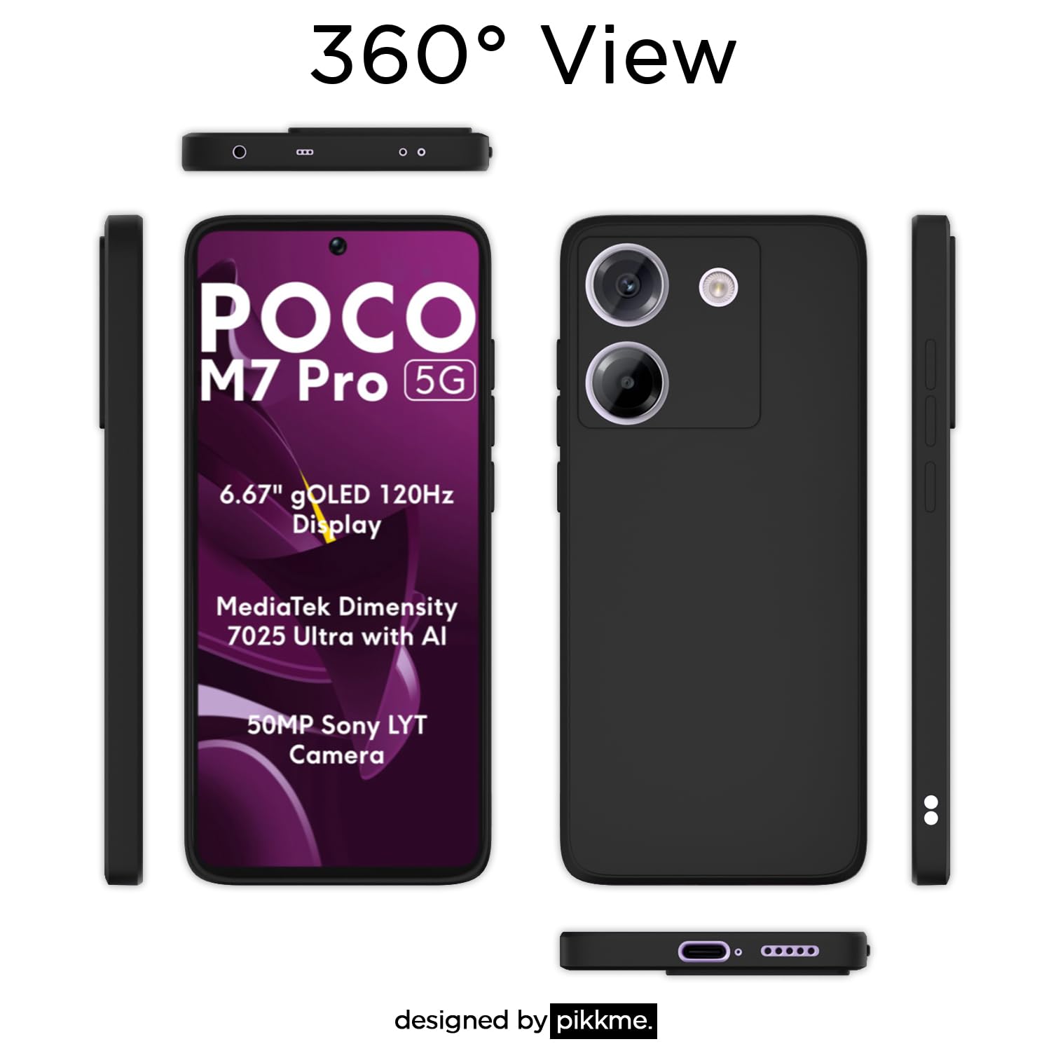 Black mobile back cover for Poco M7 Pro 5G – Pikkme – photo 4