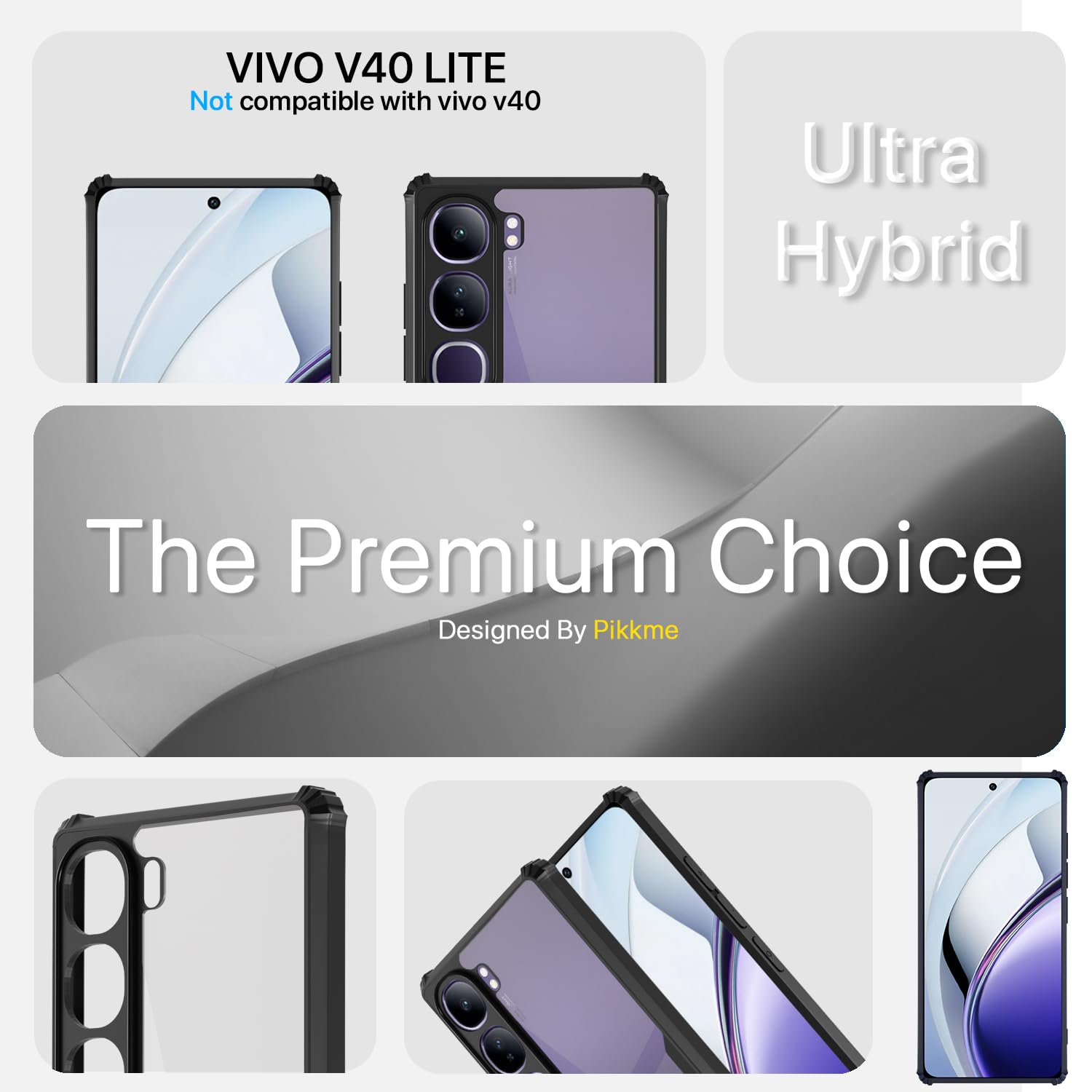Vivo V40 Lite 5G phone cover in black by Pikkme – photo 2
