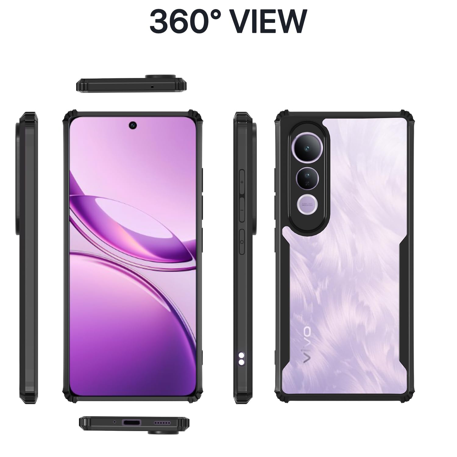Pikkme Vivo V50 Lite 4G Eagle Back Cover (Black)