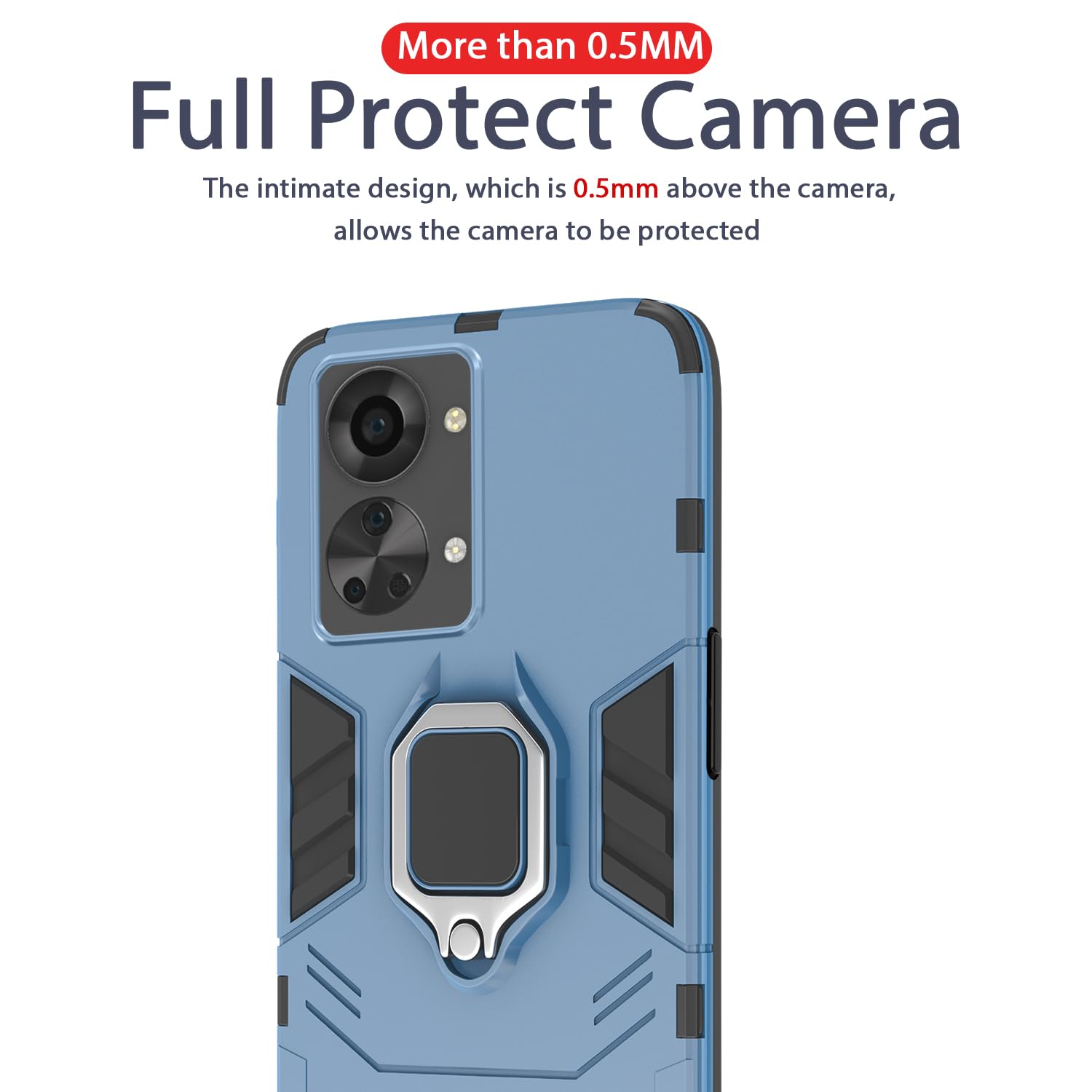 Pikkme OnePlus Nord 2T 5G D5 Tough Armor Back Cover | Blue