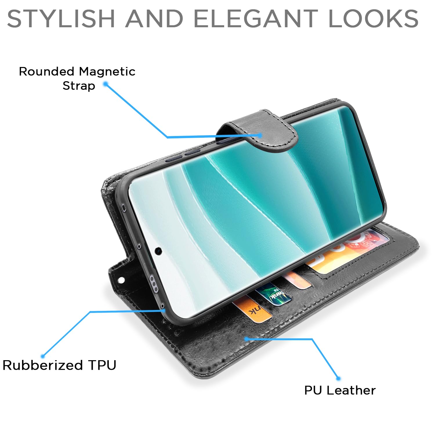 Redmi Note 14 Pro/Note 14 Pro Plus 5G Wallet flip case in black by Pikkme – photo 5