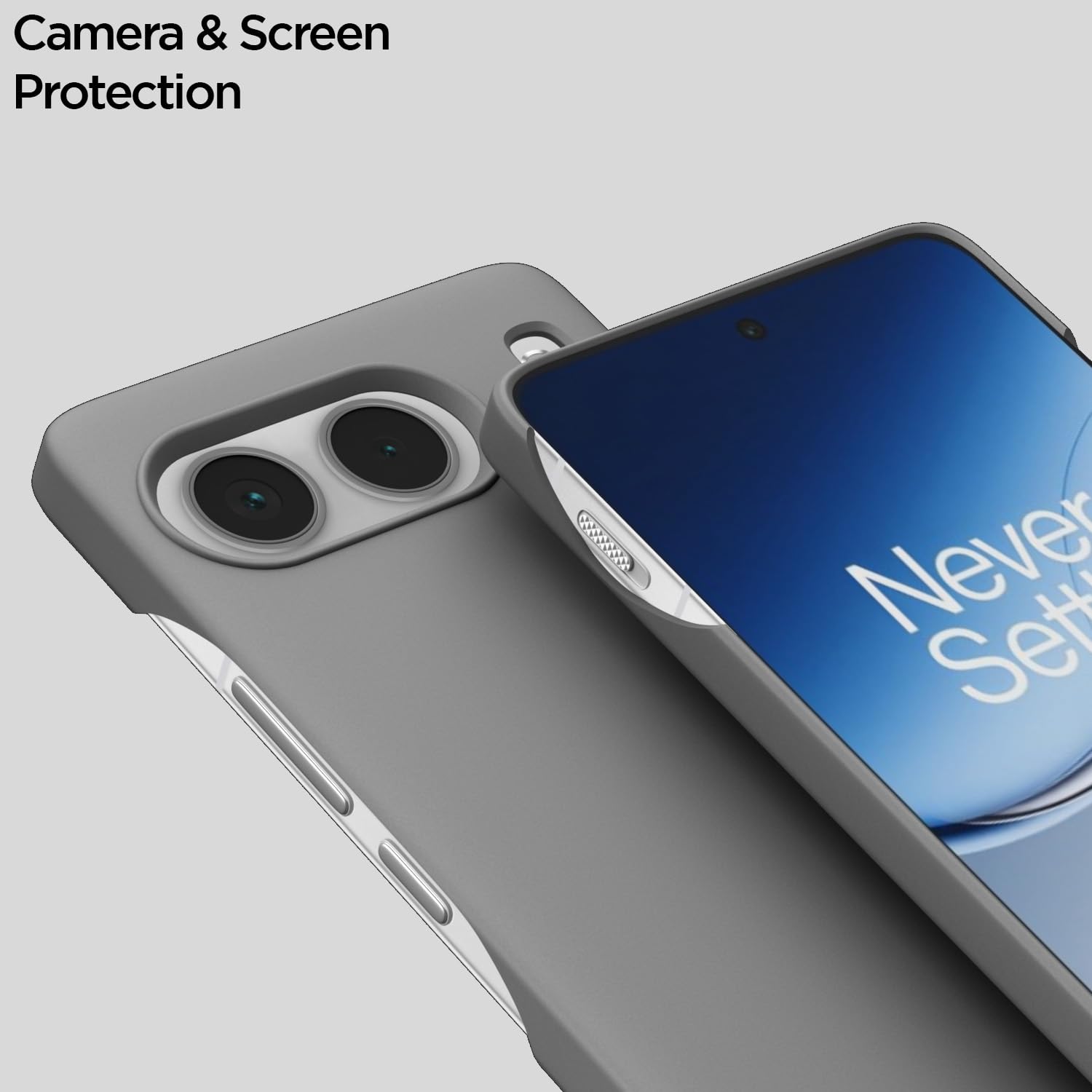 Pikkme OnePlus Nord 4 5G SideCut Soft Matte Silicone Back Cover (Grey)