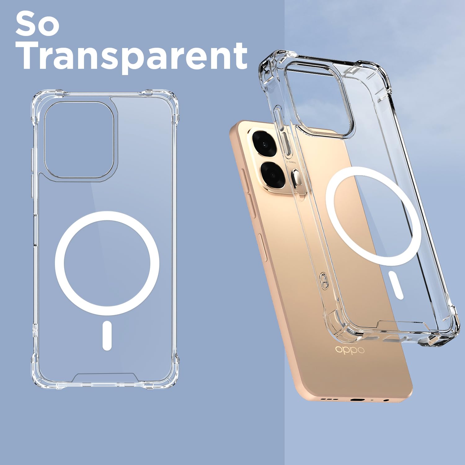 Oppo A6 Pro 5G MagSafe back cover in transparent mag-safe by Pikkme – photo 2
