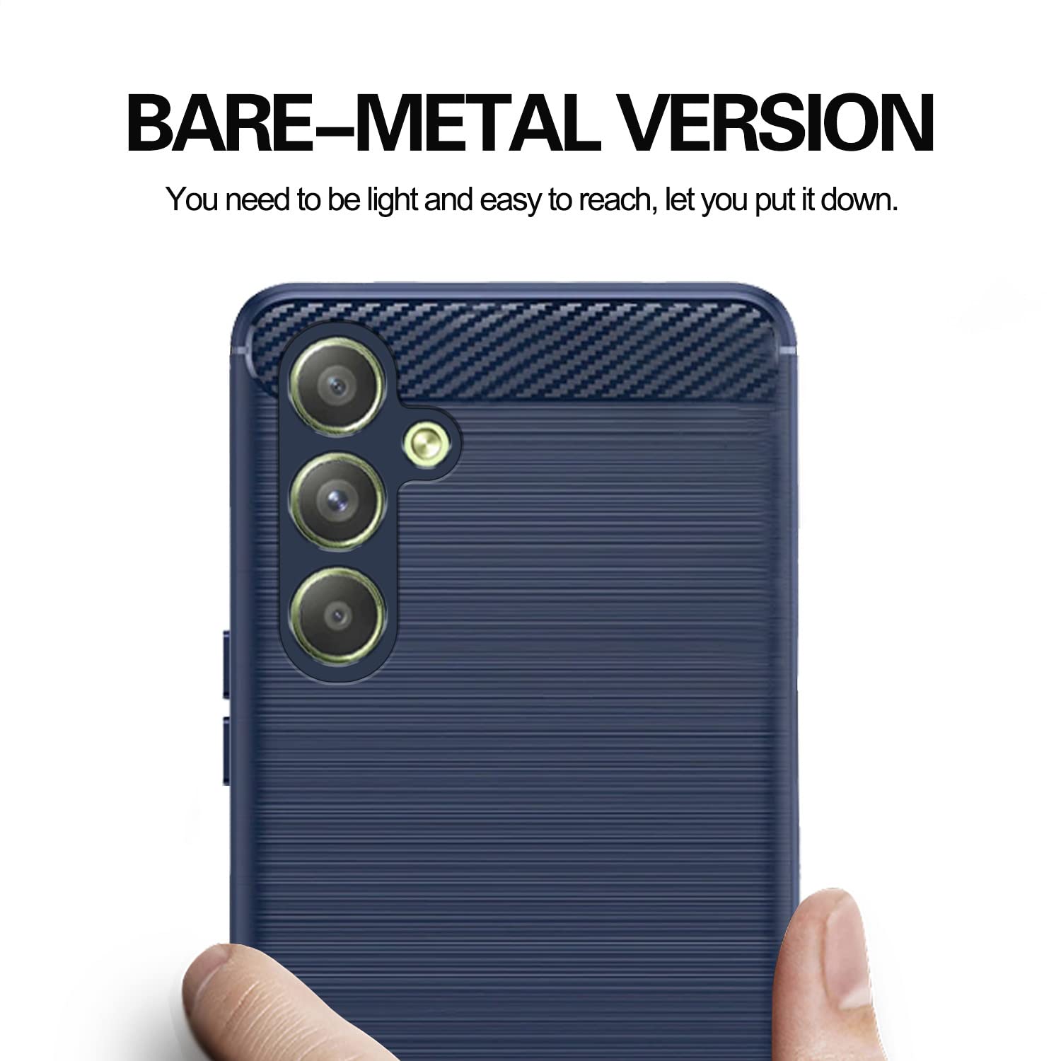 Pikkme Samsung Galaxy M14 5G Hybrid Carbon Fiber Back Cover | Blue