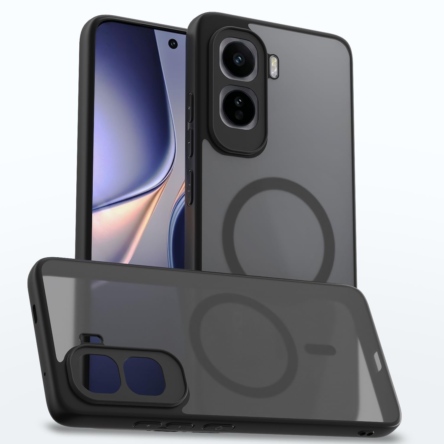 Vivo T5 Pro 5G mobile cover in black smoke mag-safe by Pikkme