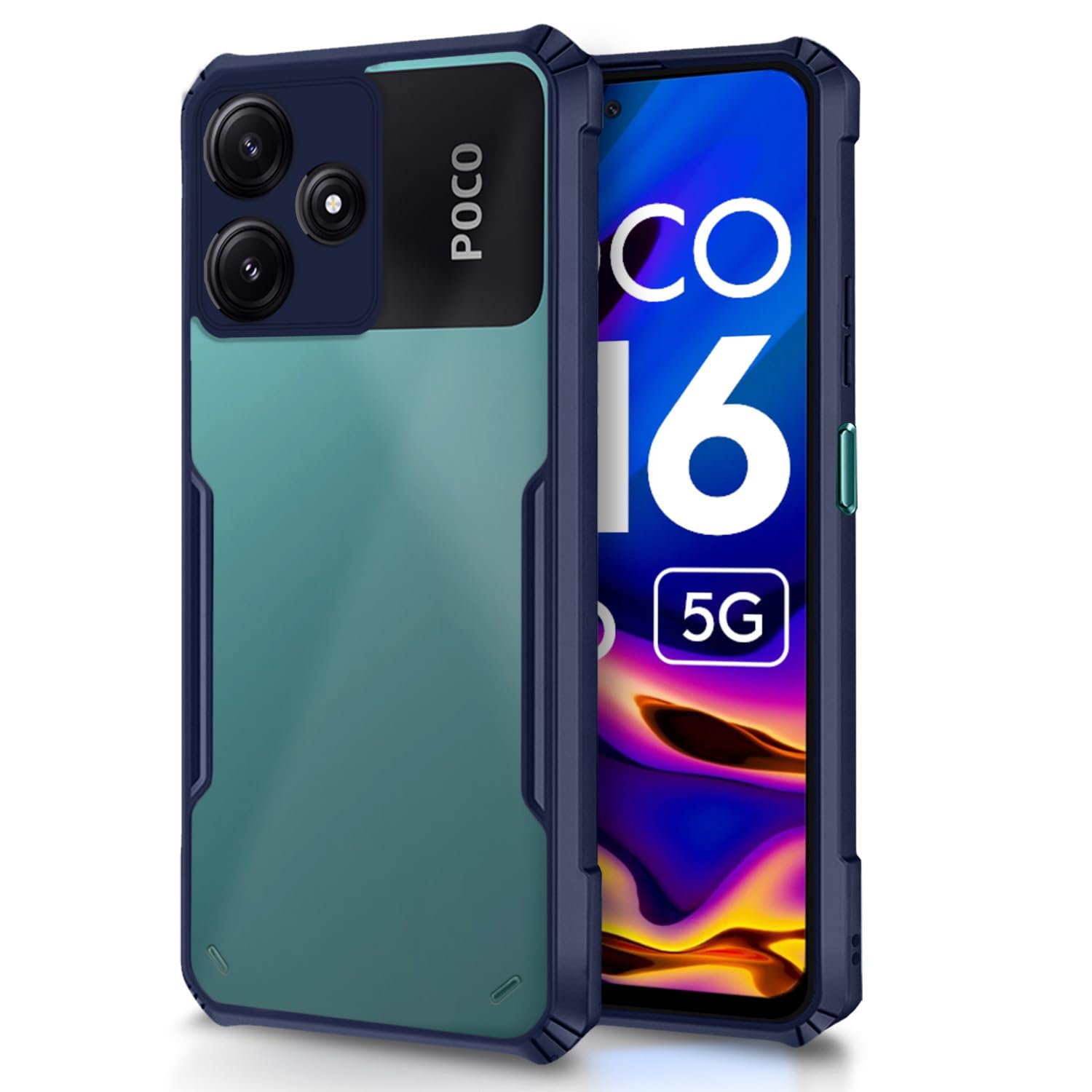 Blue Hybrid mobile cover for Poco M6 Pro 5G – Pikkme