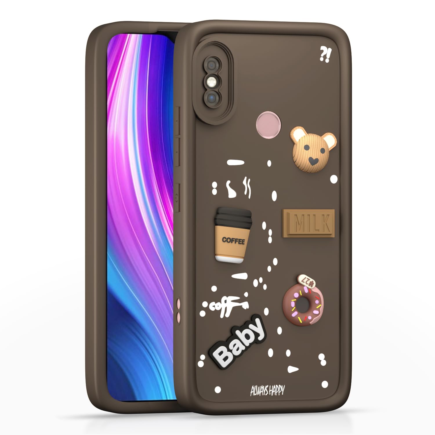 Pikkme Redmi Note 5 Pro Silicone brown mobile back cover