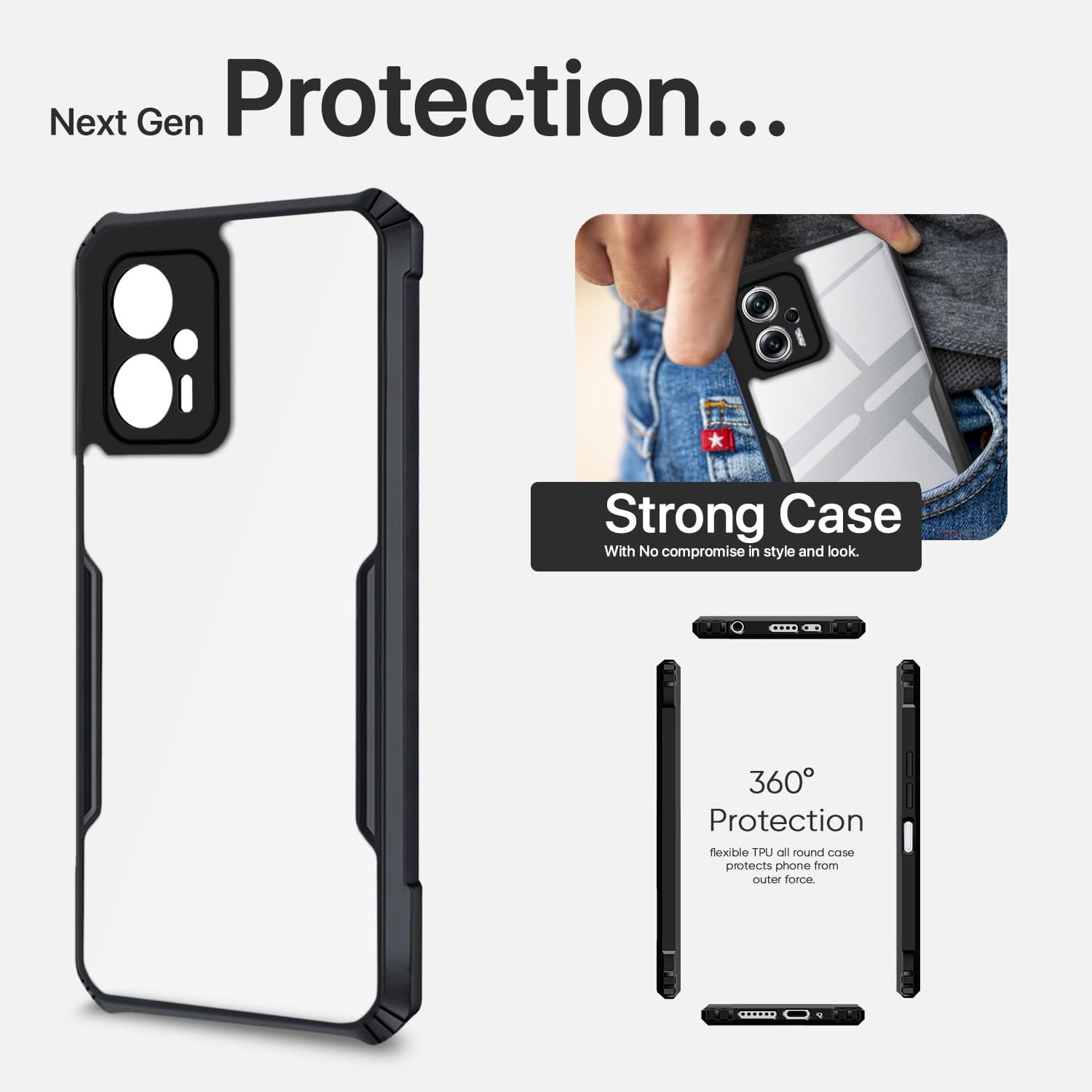 Pikkme Redmi K50i 5G Eagle Back Cover (Black)