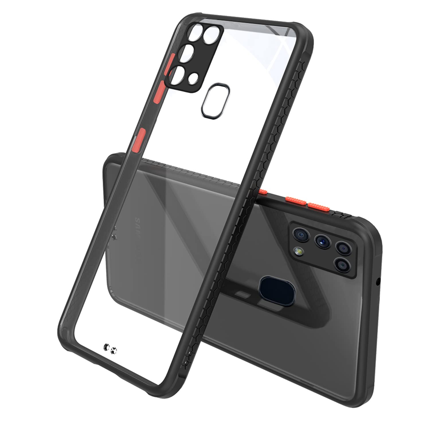 Samsung M31/F41/M31 Prime Clear mobile cover in black by Pikkme