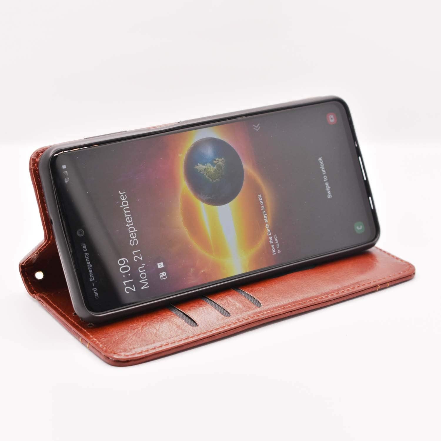 Pikkme Samsung Galaxy M31s Magnetic Flip Cover (Brown)