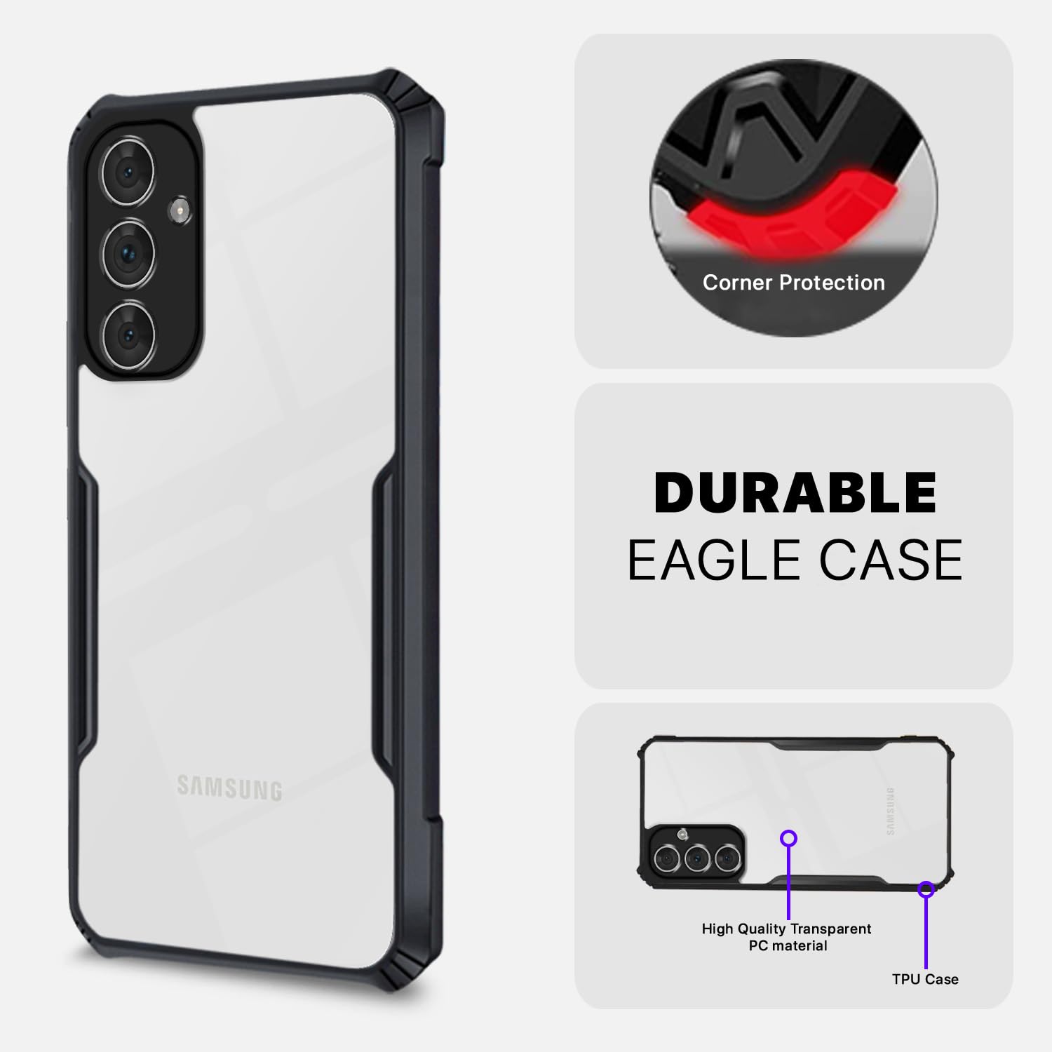 Pikkme Samsung Galaxy A54 5G Eagle Back Cover (Black)