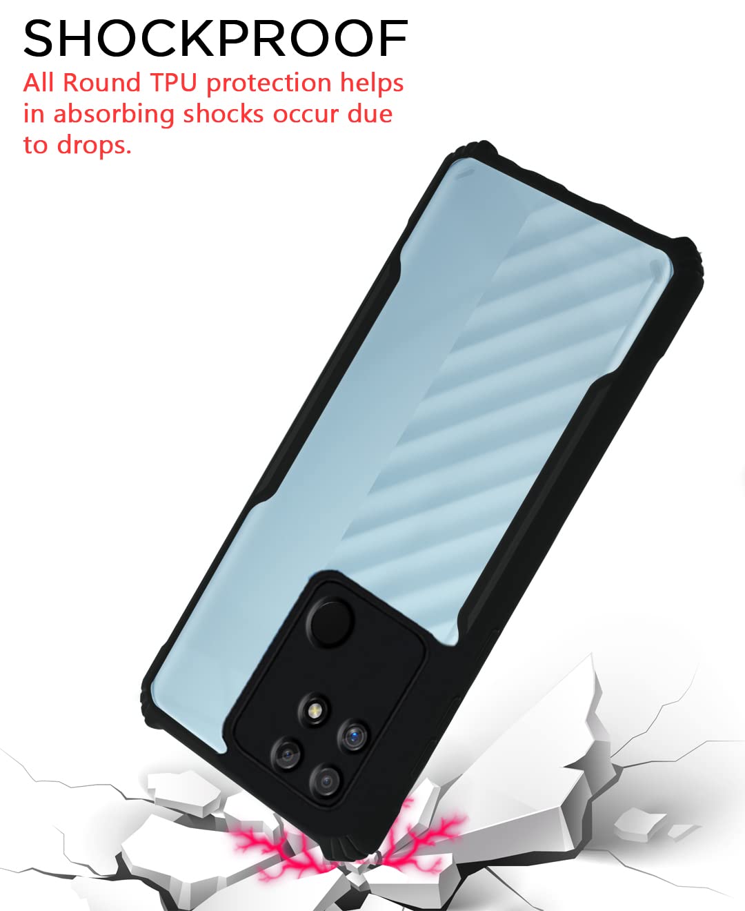 Realme Narzo 50A Hybrid mobile cover in black by Pikkme – photo 4