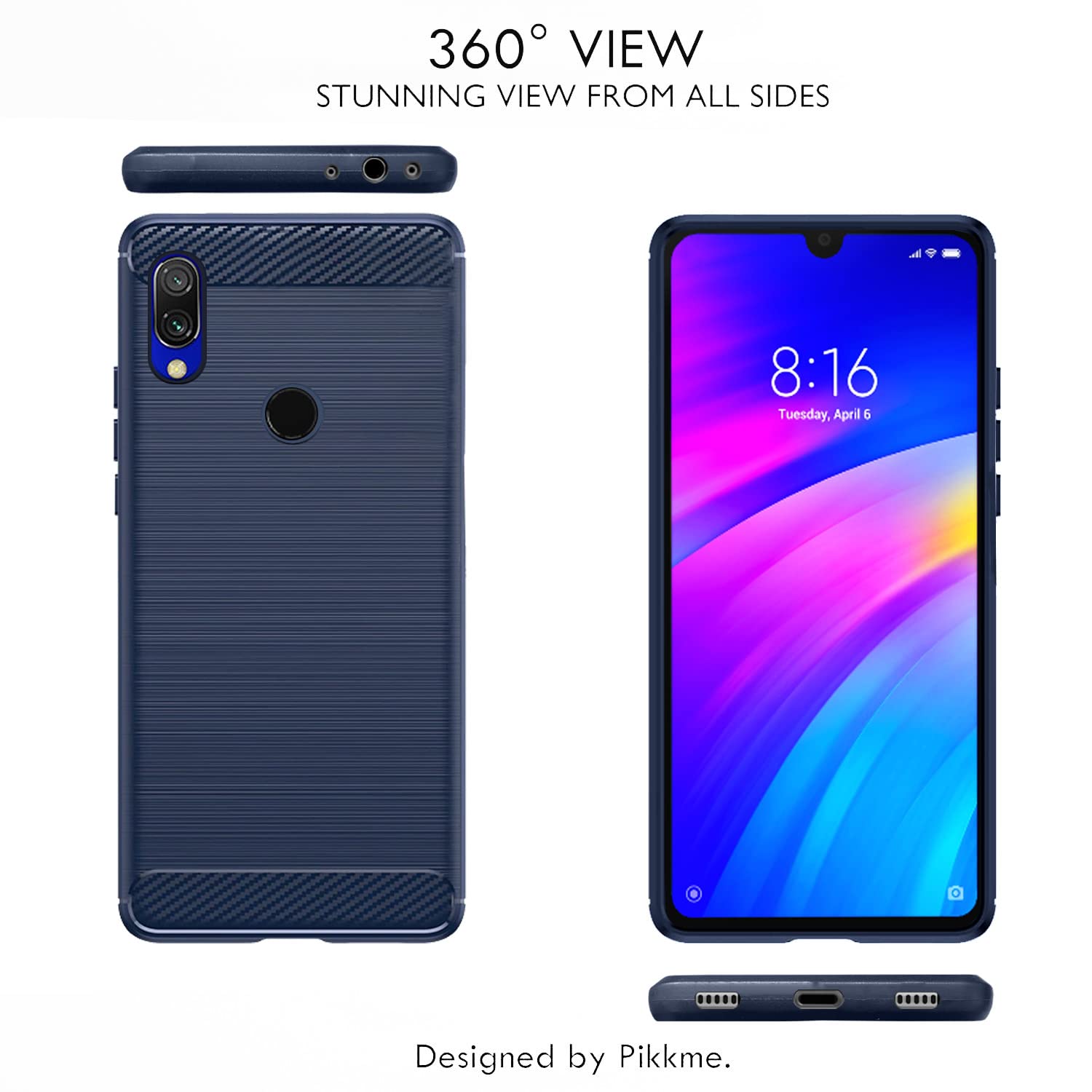 Redmi 7/Y3 back cover in blue by Pikkme – photo 2