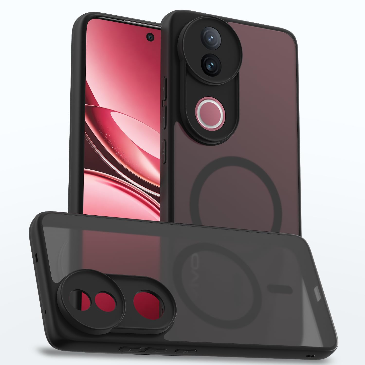 Pikkme black smoke mag-safe mobile back cover for iQOO Z10R/Vivo V50/V50e/Vivo T4R 5G