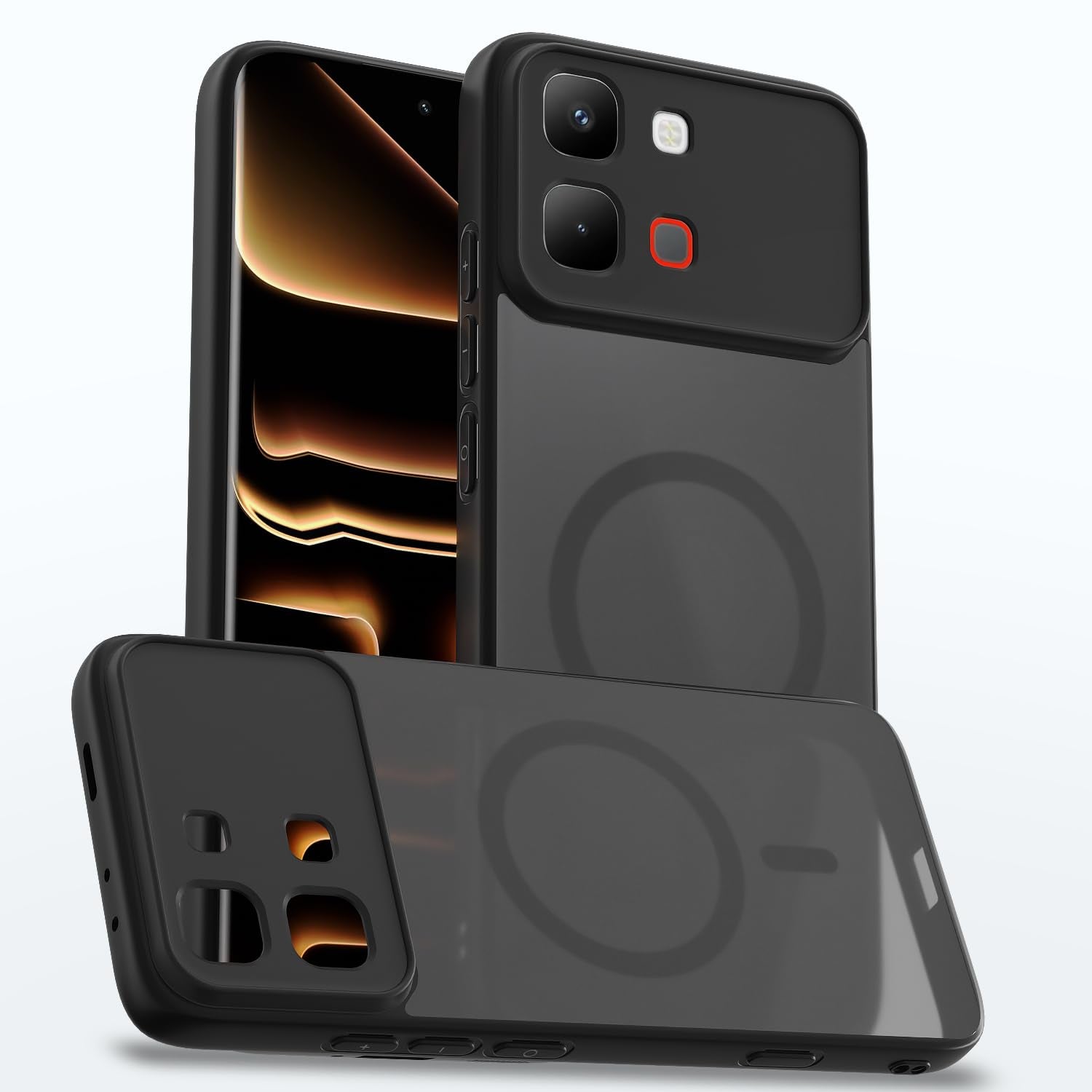 Pikkme black smoke mag-safe mobile cover for Infinix Note Edge 5G