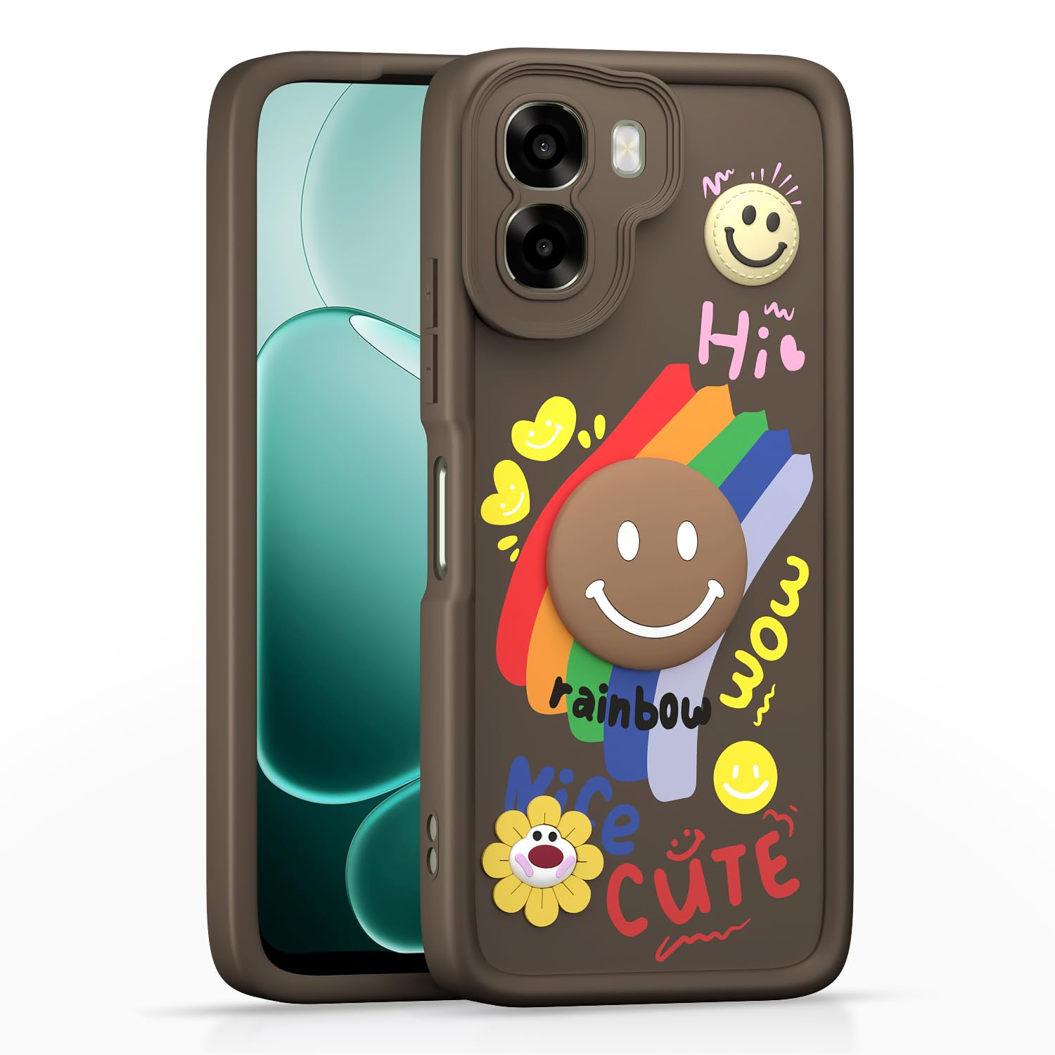 Pikkme brown Soft Silicone back cover for Oppo A6X 5G