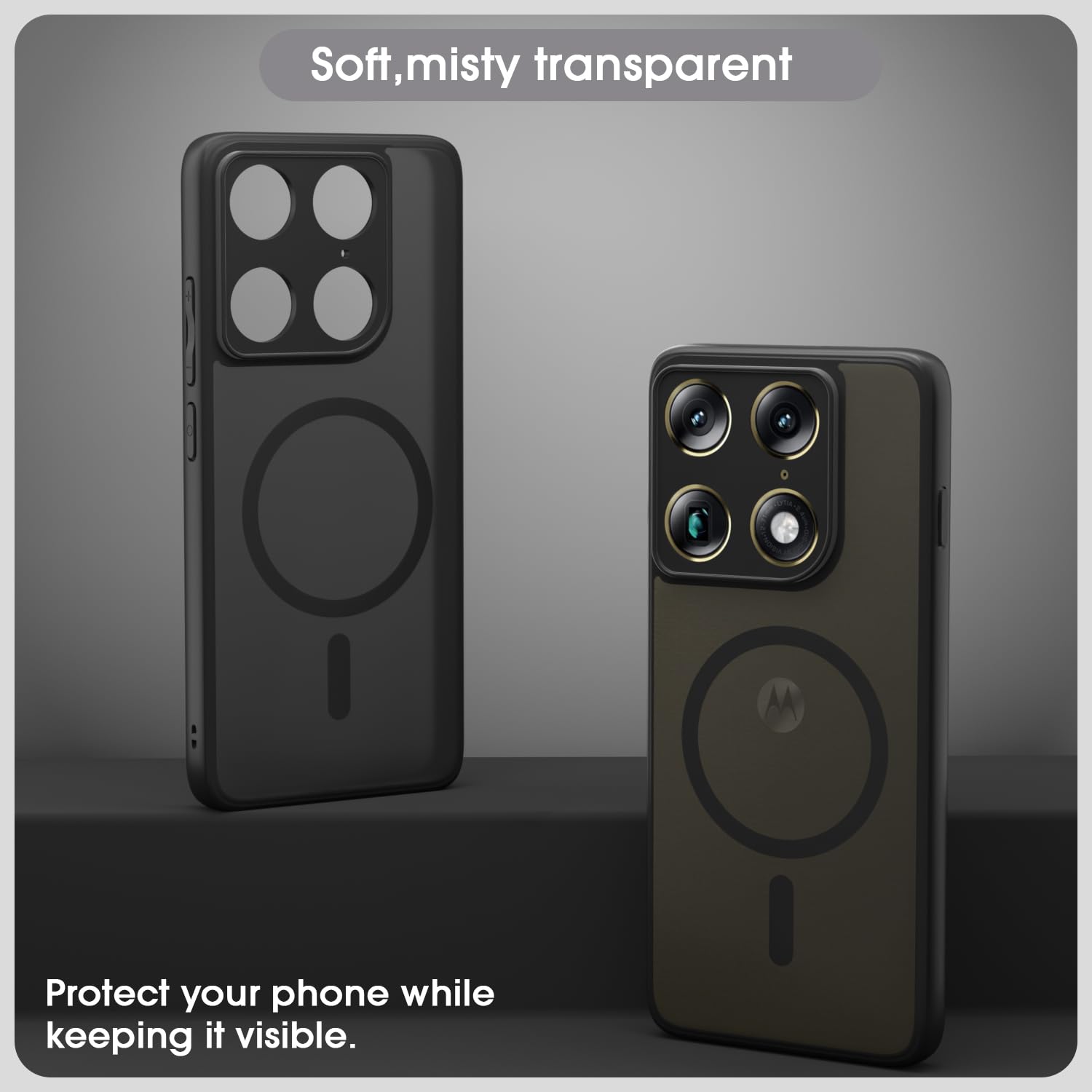 Moto Signature 5G MagSafe mobile back cover in black smoke mag-safe by Pikkme – photo 3