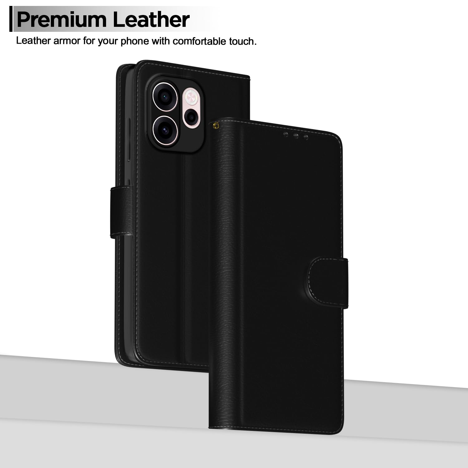 Pikkme black Wallet mobile flip cover for Oppo Reno 15C 5G – photo 2