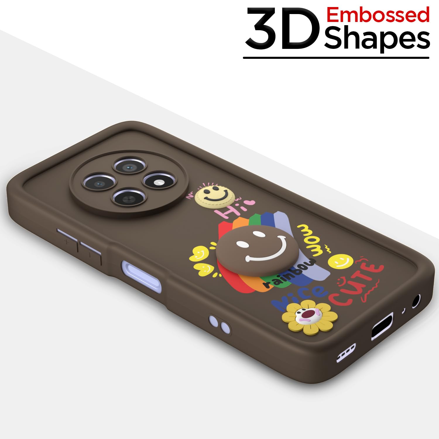 Brown Soft Silicone phone cover for Realme Narzo 70x 5G/N65/13/12/12X 5G/C65 – Pikkme – photo 3