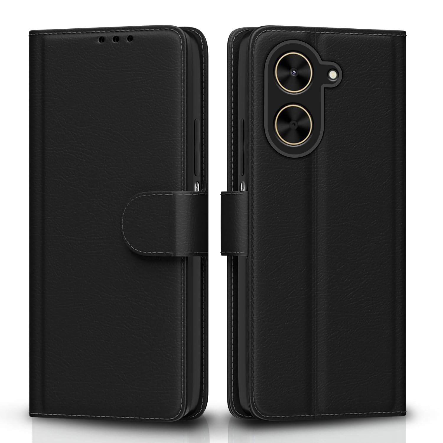 Pikkme Poco C71 / Redmi A5 Vintage Flip Cover (Black)