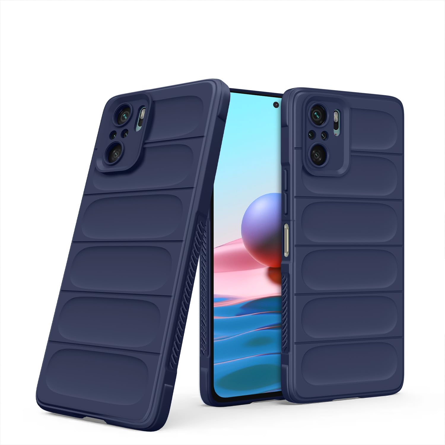 Blue Liquid Silicone back cover for Redmi Note 10 4G/Note 10S – Pikkme