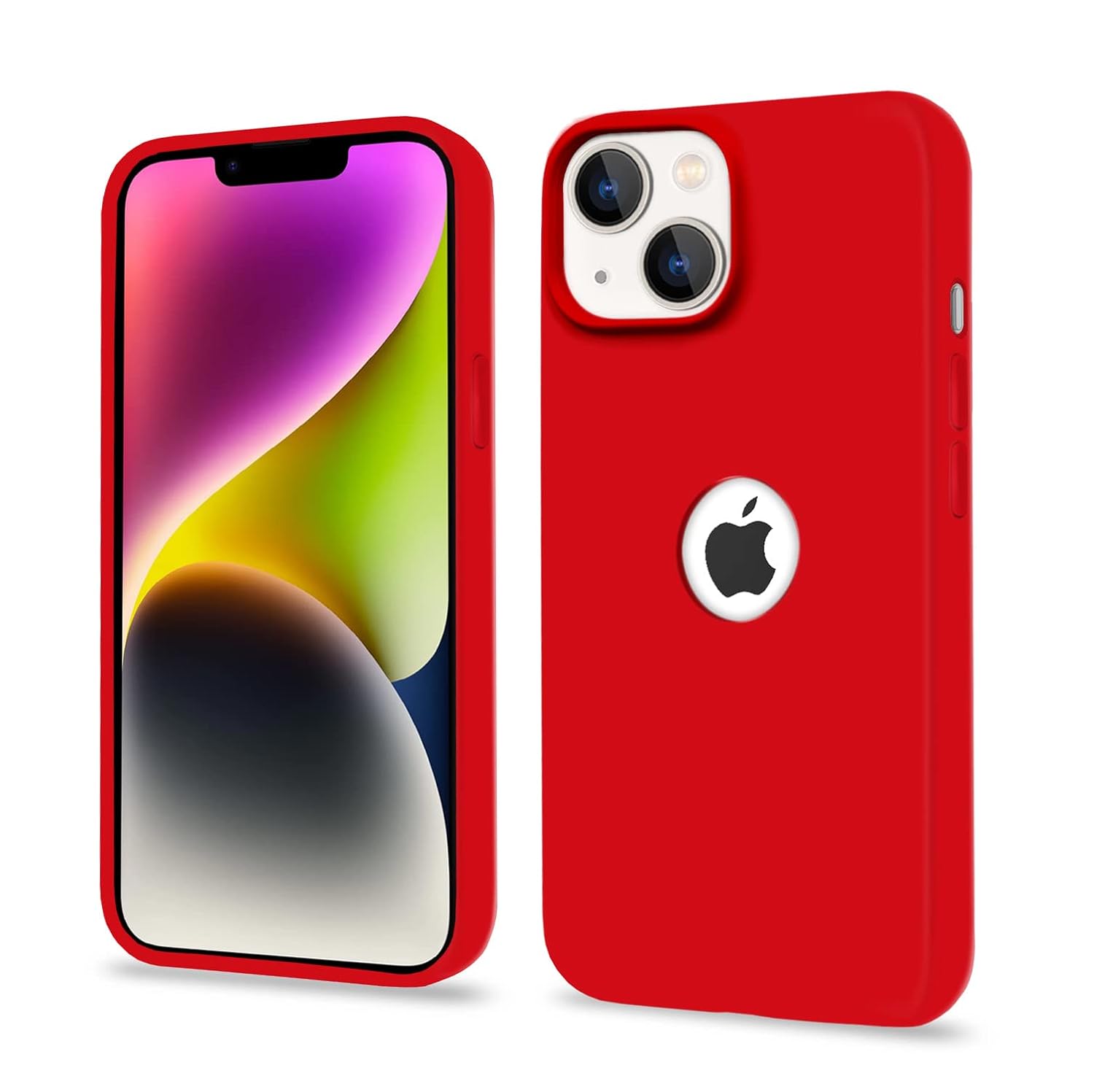 iPhone 14 Plus Super Soft Silicone Back Cover -Red