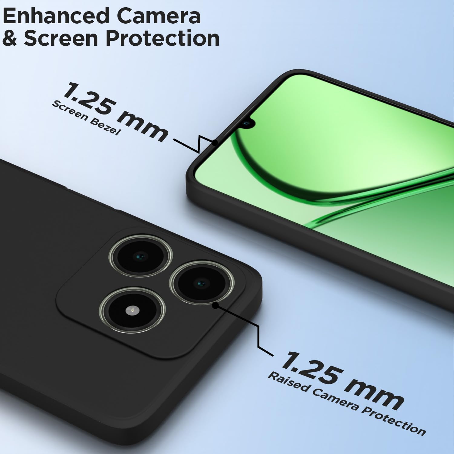 Realme C63 4G Matte mobile back cover in black by Pikkme – photo 2