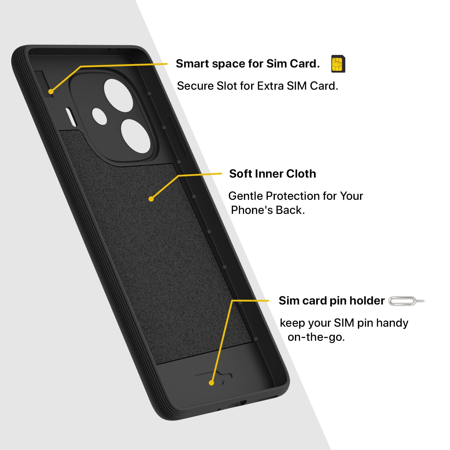 Pikkme Oppo F29 Pro 5G Shockproof Soft Flexible Gencase Back Cover (Black)