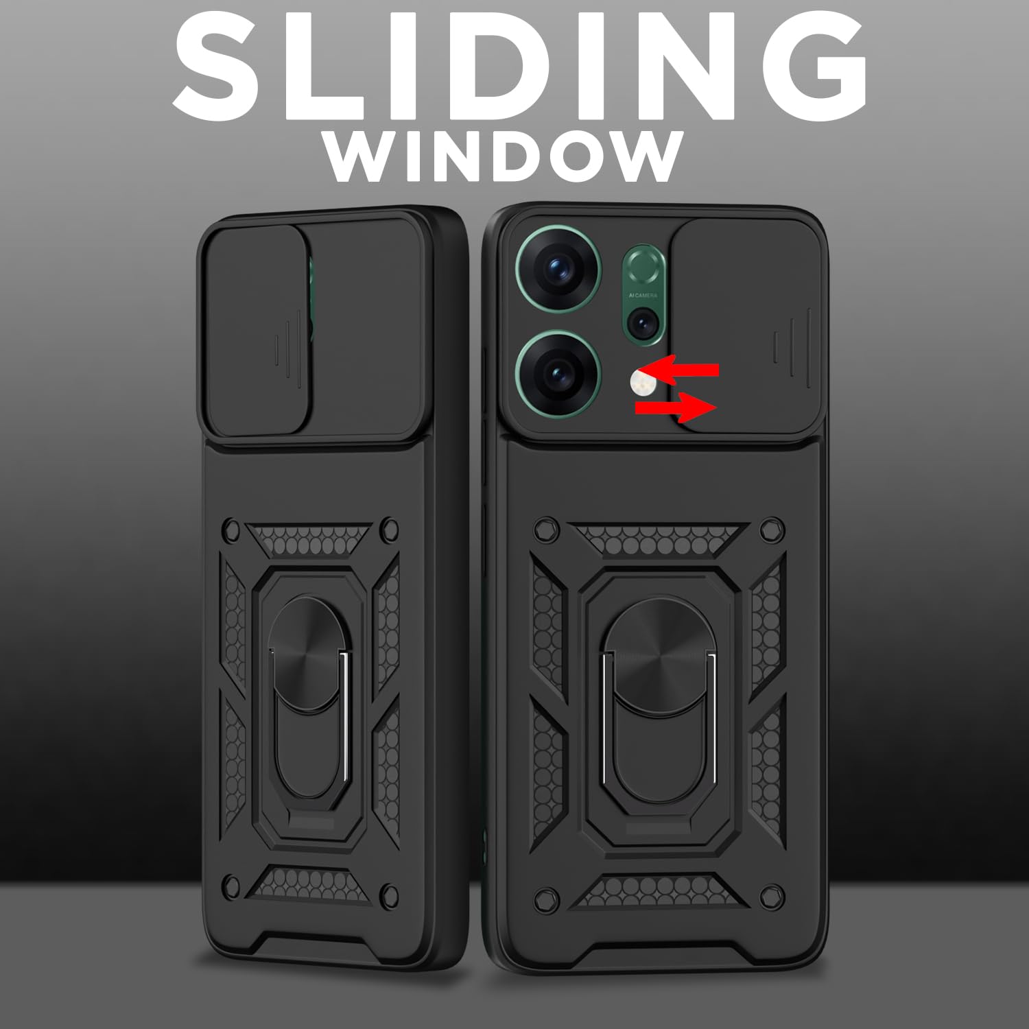 Pikkme Oppo Reno 14 Pro 5G D10 Camera Shield black mobile cover – photo 2