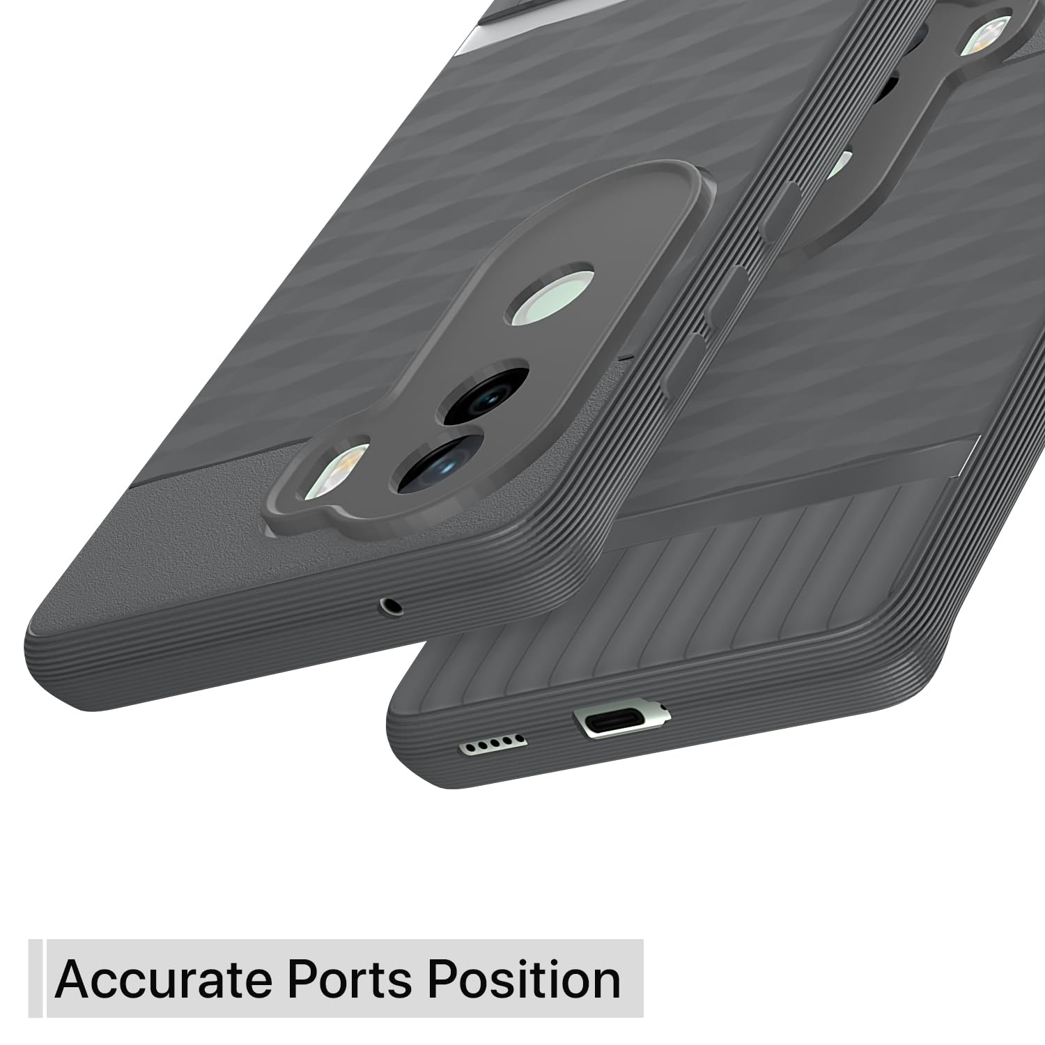 Pikkme Vivo V40e / iQOO Z9s 5G Soft Flexible Shockproof Gencase Back Cover (grey)