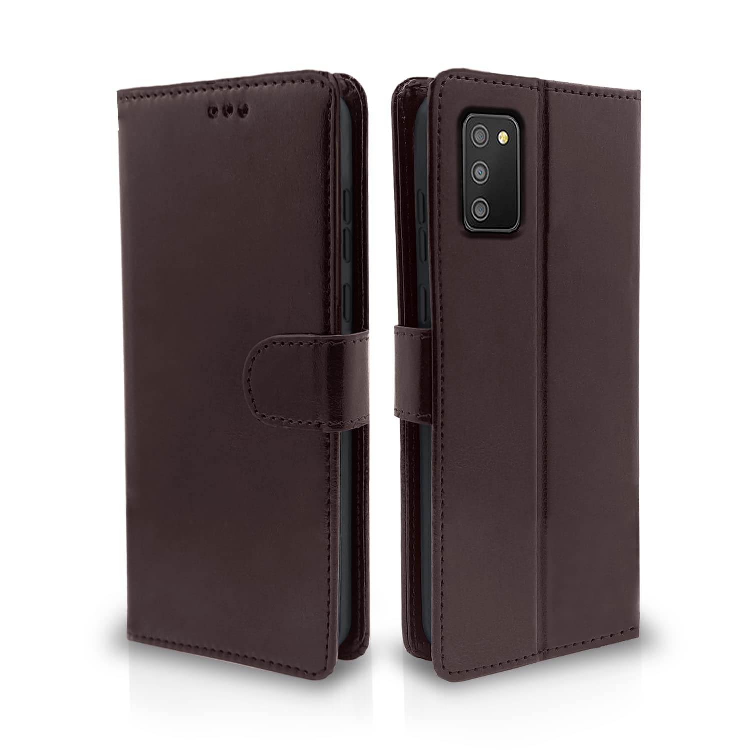Pikkme Samsung Galaxy M02s Vintage Flip Cover(Coffee)