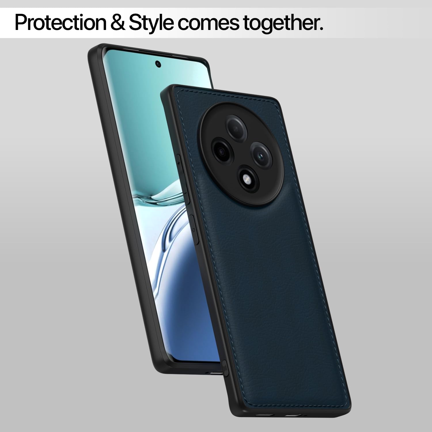 Pikkme Oppo F27 Pro Plus 5G Leatherback Back Case | Blue