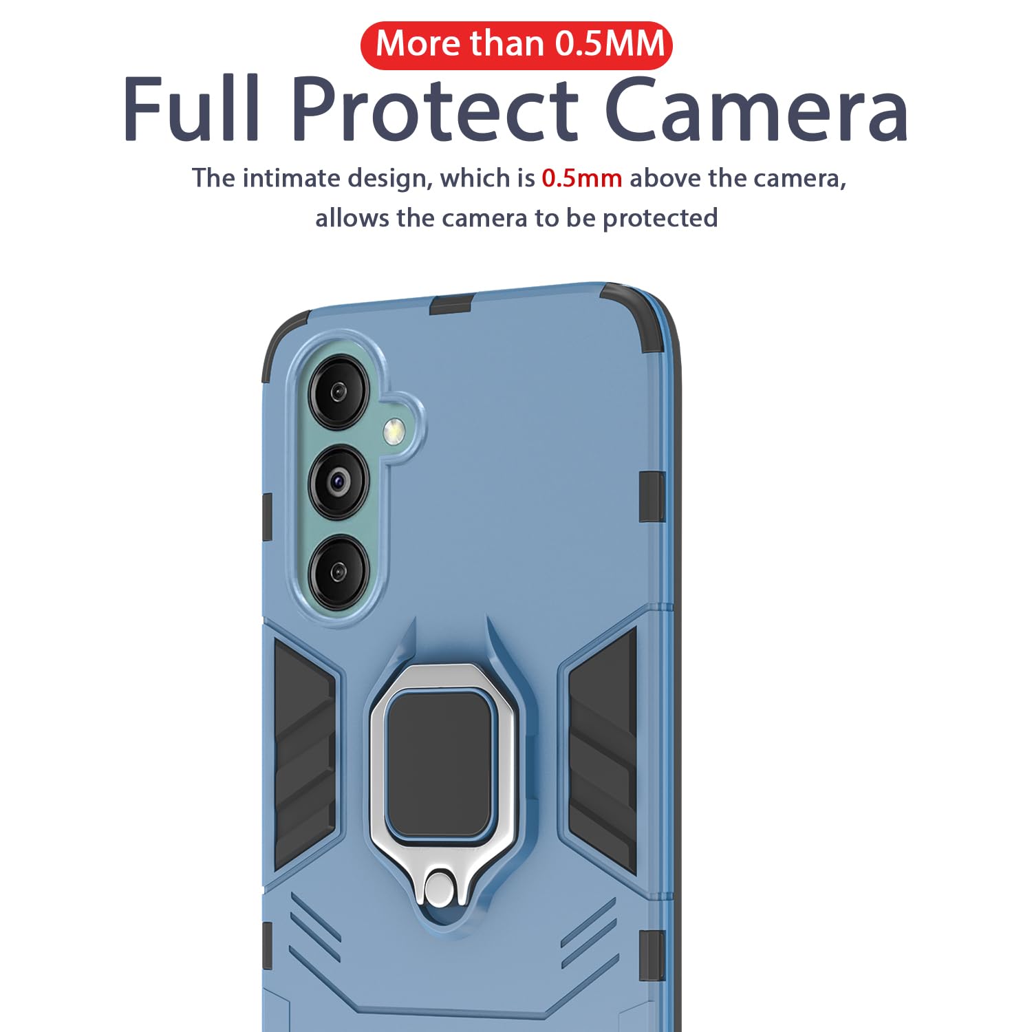 Pikkme Samsung Galaxy M14 5G D5 Tough Armor Back Cover | Blue