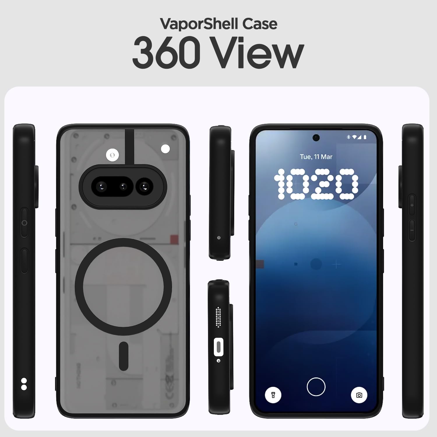 Nothing Phone 3a 5G phone cover in black smoke mag-safe by Pikkme – photo 2