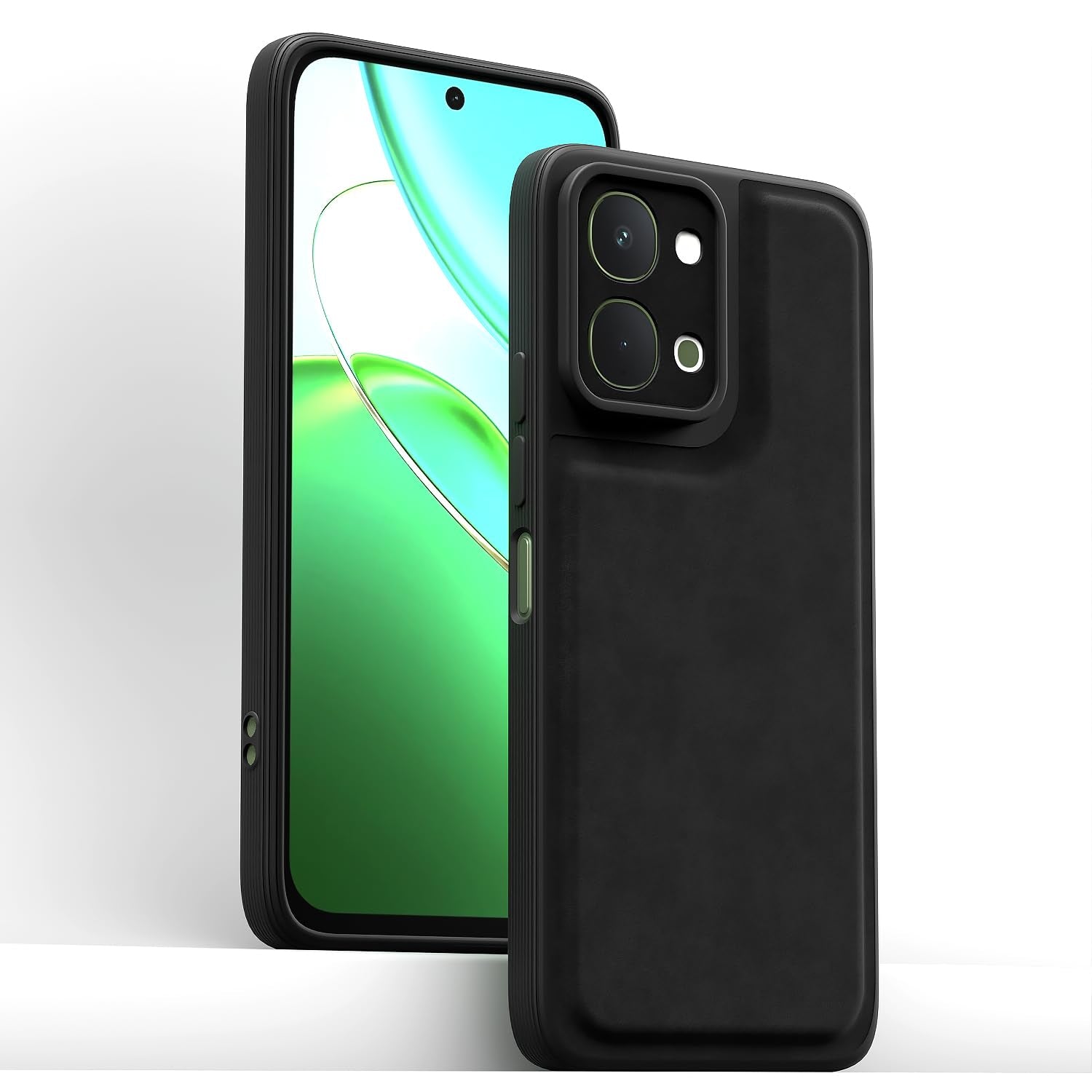 Pikkme black Leather mobile back cover for Vivo T5x/Y51 Pro/iQOO Z11x 5G – photo 2