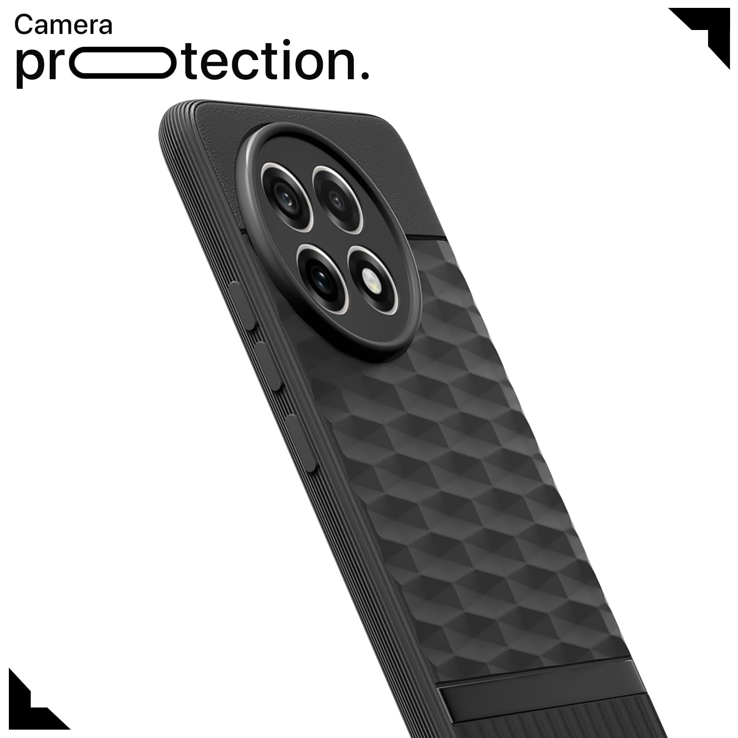 Pikkme OnePlus 13R 5G Gencase Back Cover (Black)